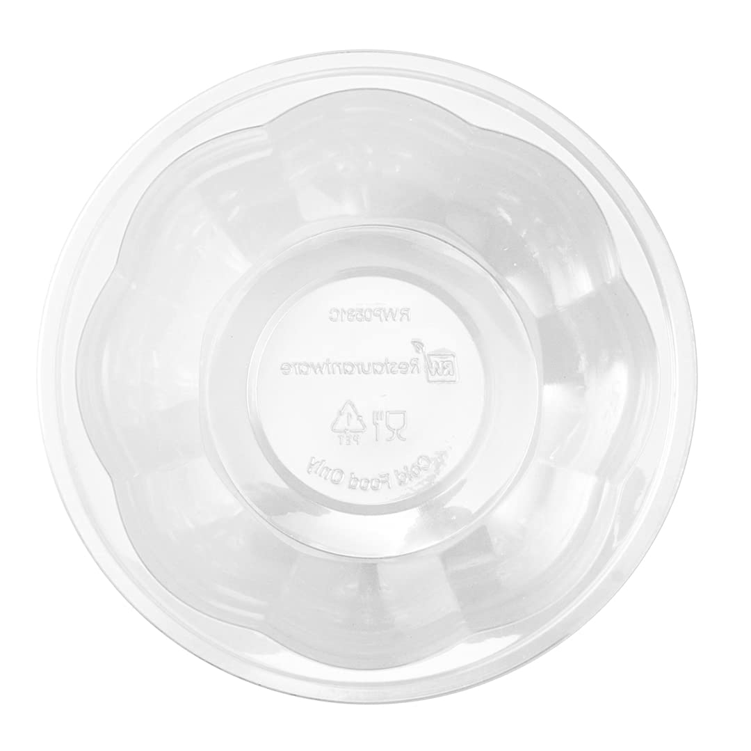 Thermo Tek 32oz Disposable Salad Bowls - 500 Pack Clear Round Plastic Deli Containers | Crack & Leak Proof | Eco-Friendly Food Storage | Perfect for Salads, Cold Meals, Picnics & Catering Events (Lids Sold Separately)
