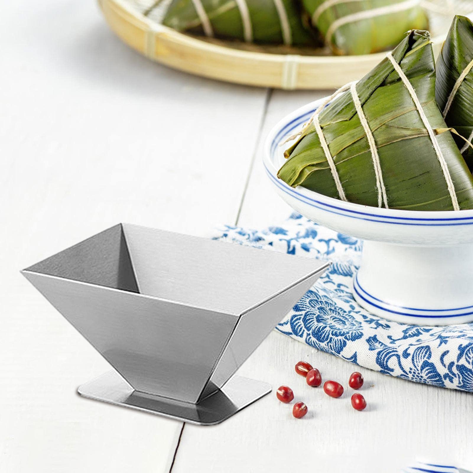 Premium Stainless Steel Zongzi Molds for DIY Sticky Rice Dumplings - Triangle, Square & Rectangle Shapes - Perfect for Dragon Boat Festival & Asian Cooking - Durable Kitchen Accessories for Homemade Rice Dumplings & Traditional Festive Meals