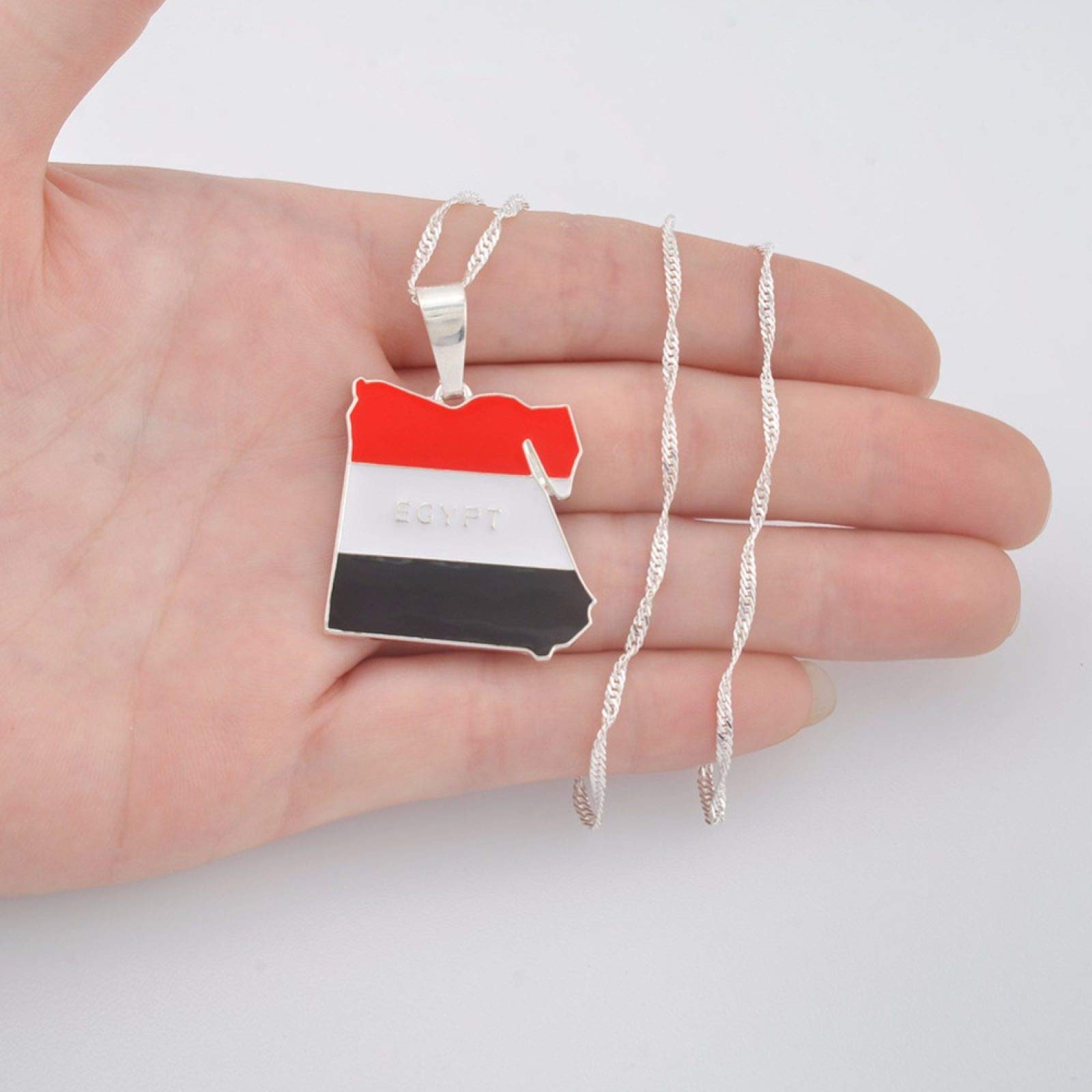 Egypt Map Pendant Necklace - Gold Africa Country Charm with Thin Chain, Patriotic Jewelry for Women & Men | Perfect for Travel Lovers, Hip Hop Fashion & Unique Party Gifts