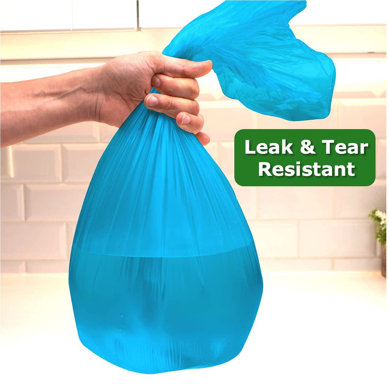 4 Gallon Trash Bags - 200 Count Small Garbage Bags for Bathroom, Office, Kitchen & Home Use | 5 Color Can Liners | Perfect for Waste Bins, Diaper Pails & Small Trash Cans