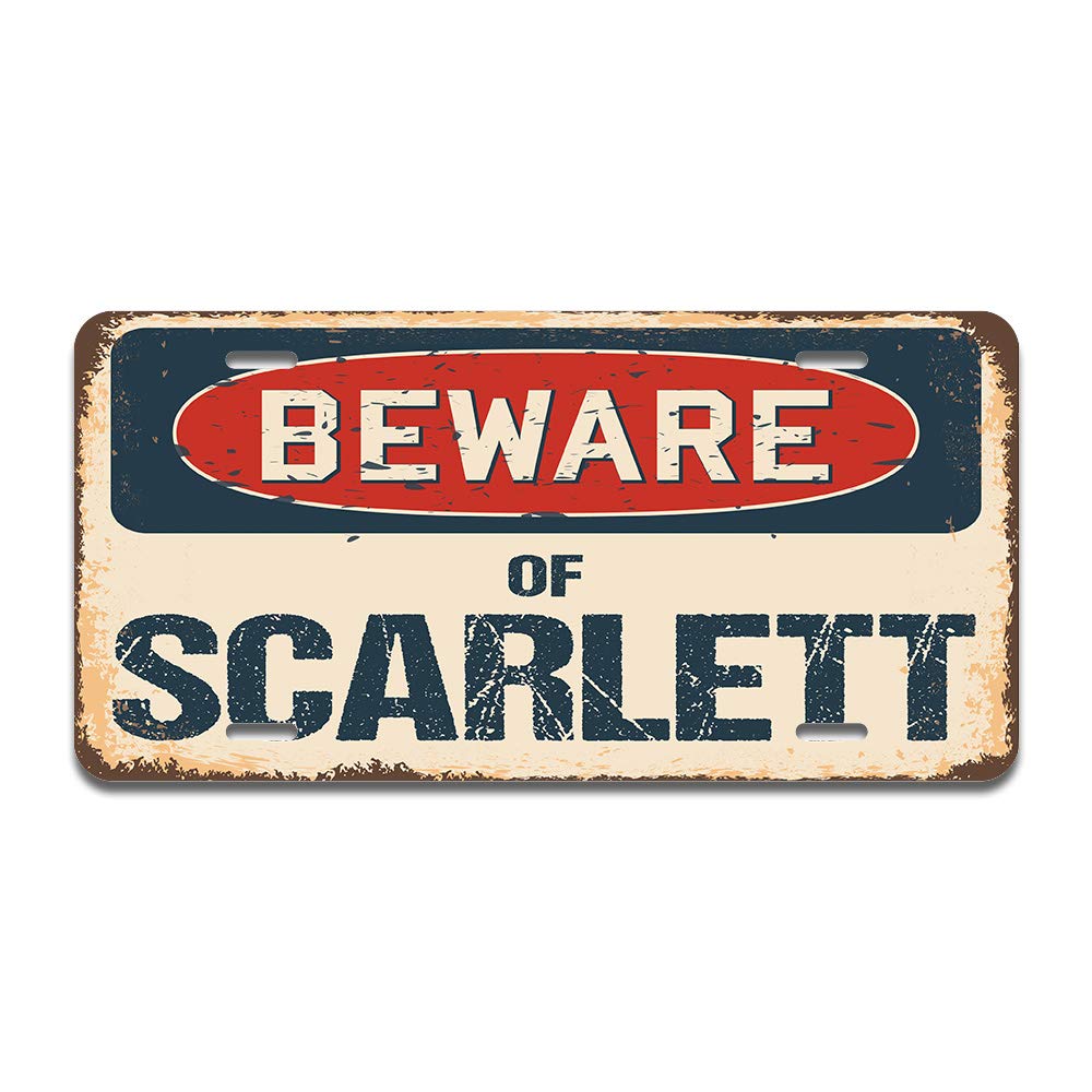 SignMission Beware of Scarlett Aluminum License Plate 12