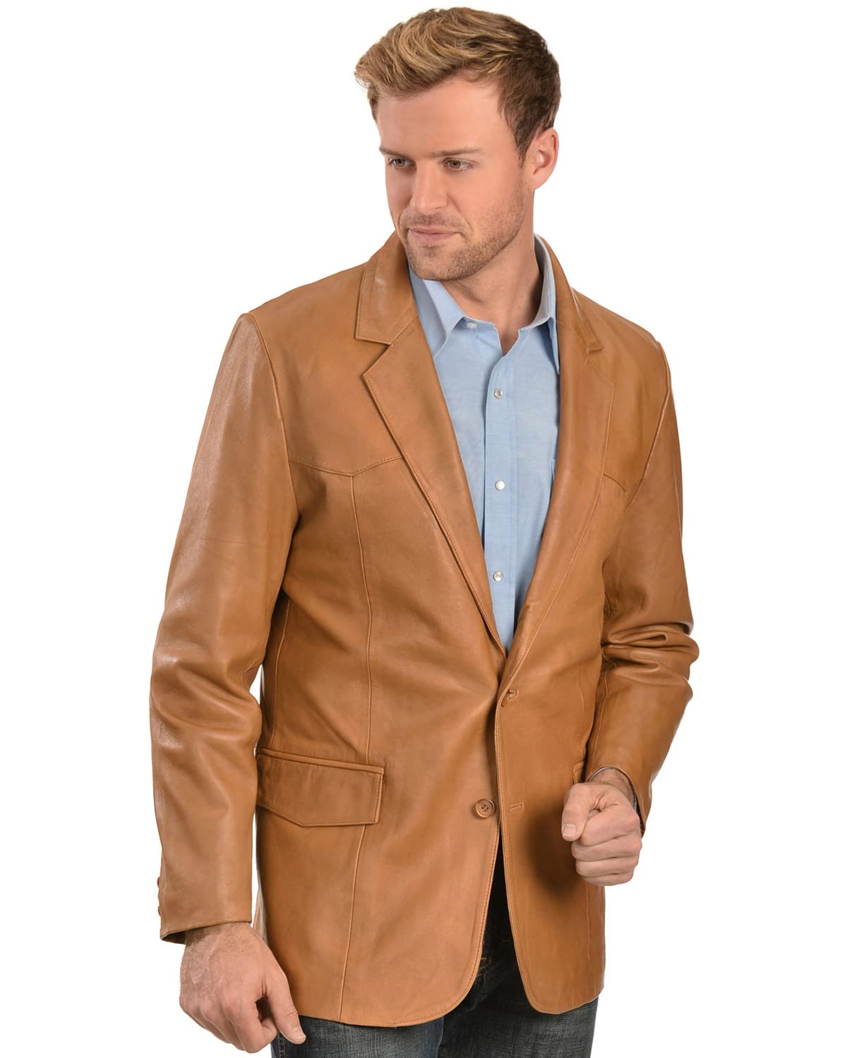 Scully Men's Big & Tall Lamb Leather Blazer Jacket - Premium Soft Genuine Leather Coat for Formal & Business Occasions - Office, Wedding & Special Events