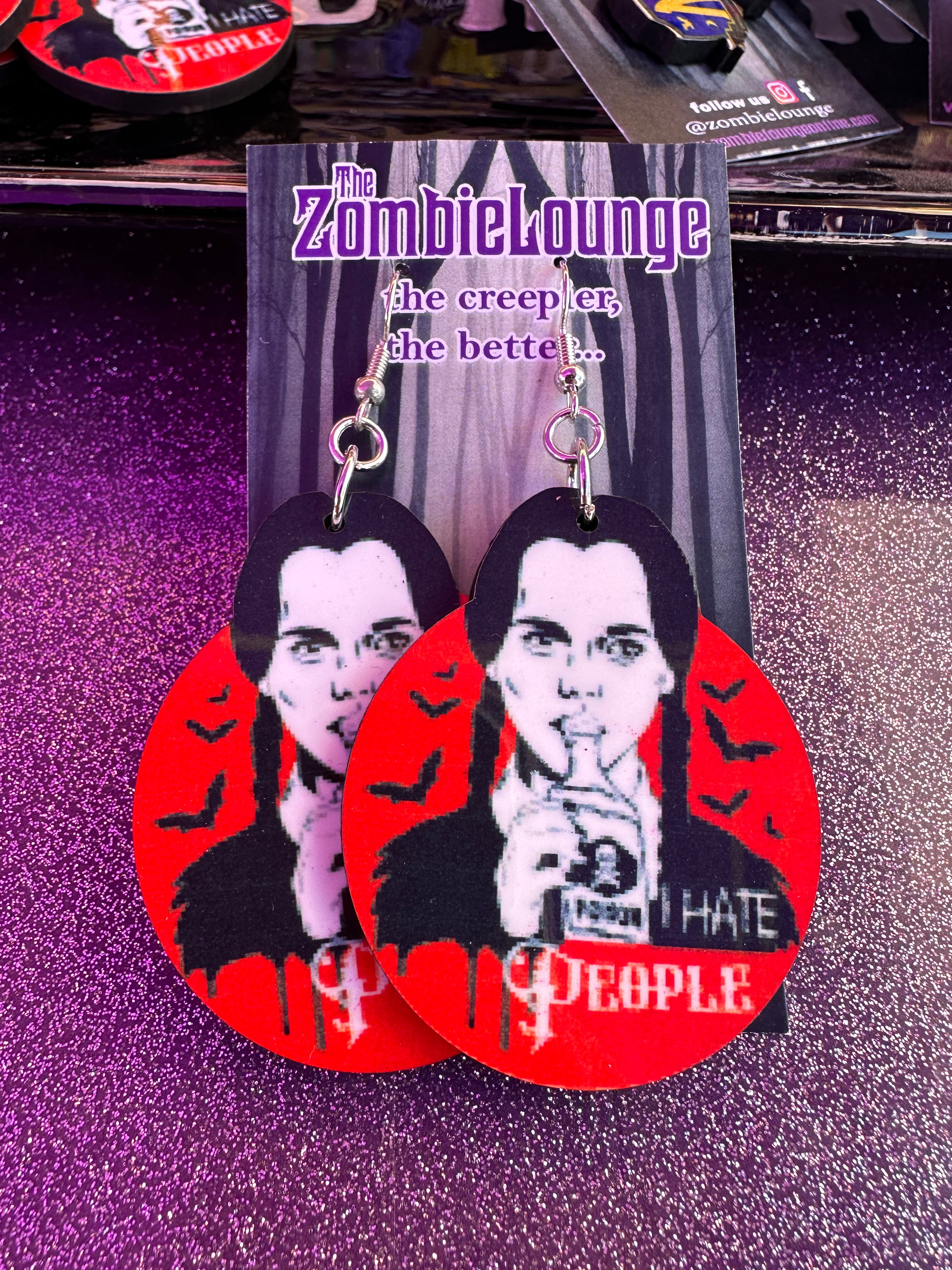 Wednesday Poison Earrings - Gothic Dangle Earrings for Women, Halloween Jewelry, Addams Family Inspired Accessories | Perfect for Cosplay, Costume Parties & Dark Aesthetic Outfits