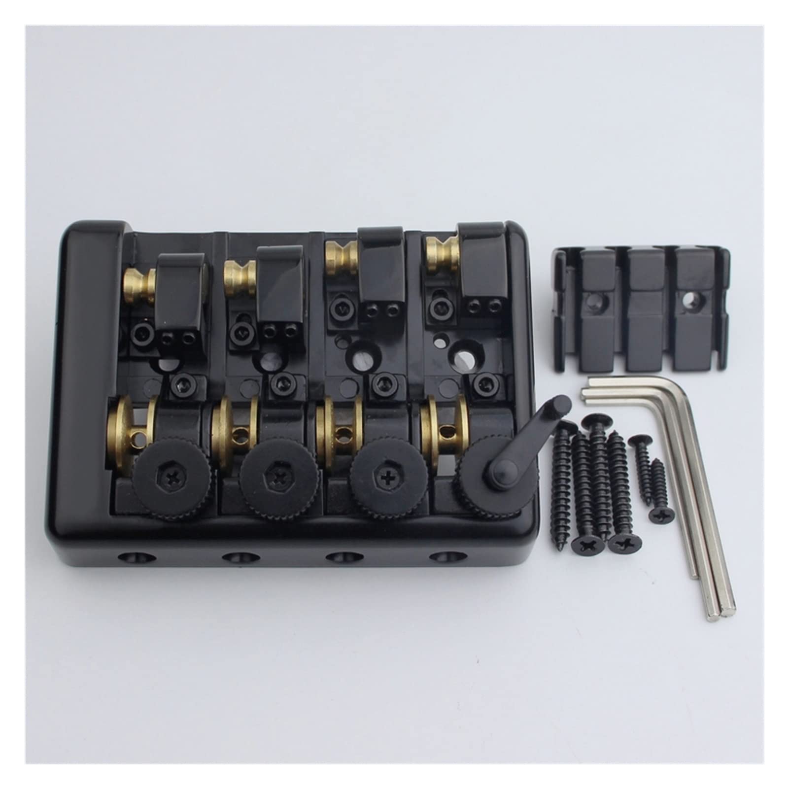 4 String Headless Black Guitar Bridge Replacement for Bass - Durable & Easy Install, Perfect for DIY Guitar Repairs & Upgrades