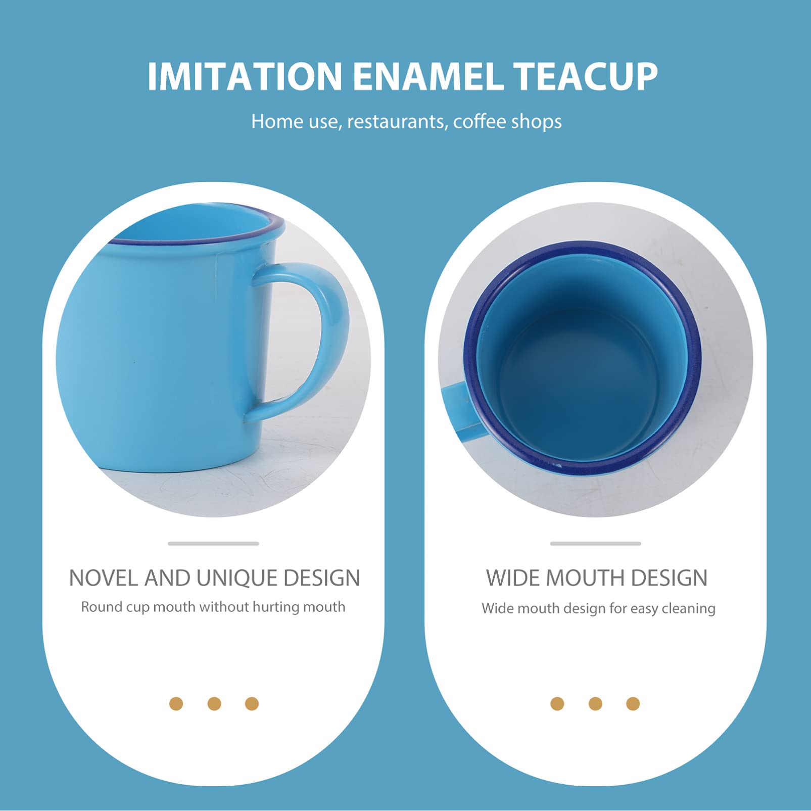 Vintage Coffee Mugs Set of 2 - Retro Style Melamine Drinking Cups with Handle for Coffee, Tea & Water - Perfect for Camping, Hiking, Office & Home Use