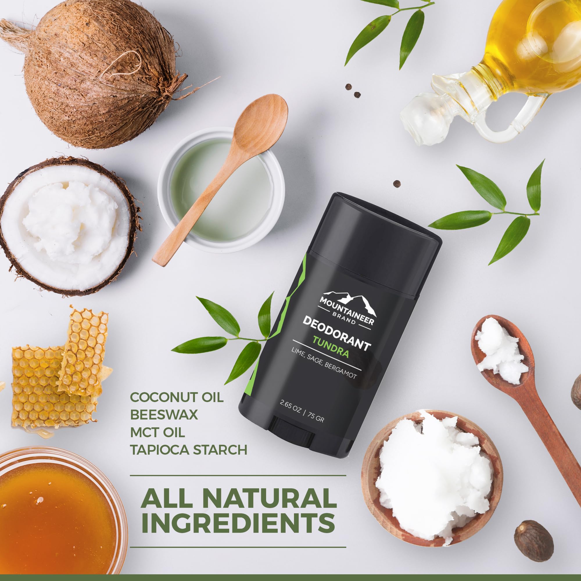 Mountaineer Brand All Natural Deodorant Stick - Aluminum Free, Vegan & Cruelty Free - 2.5 oz (Mountain Fresh Scent) - Stay Fresh All Day for Hiking, Camping & Outdoor Activities