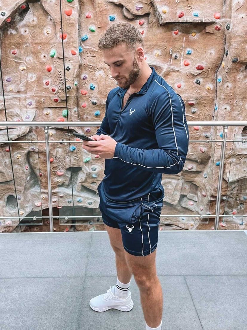Cerus Navy Element 1/4 Zip Pullover Fleece Jacket for Men - Lightweight & Breathable Outdoor Activewear for Hiking, Running & Casual Wear