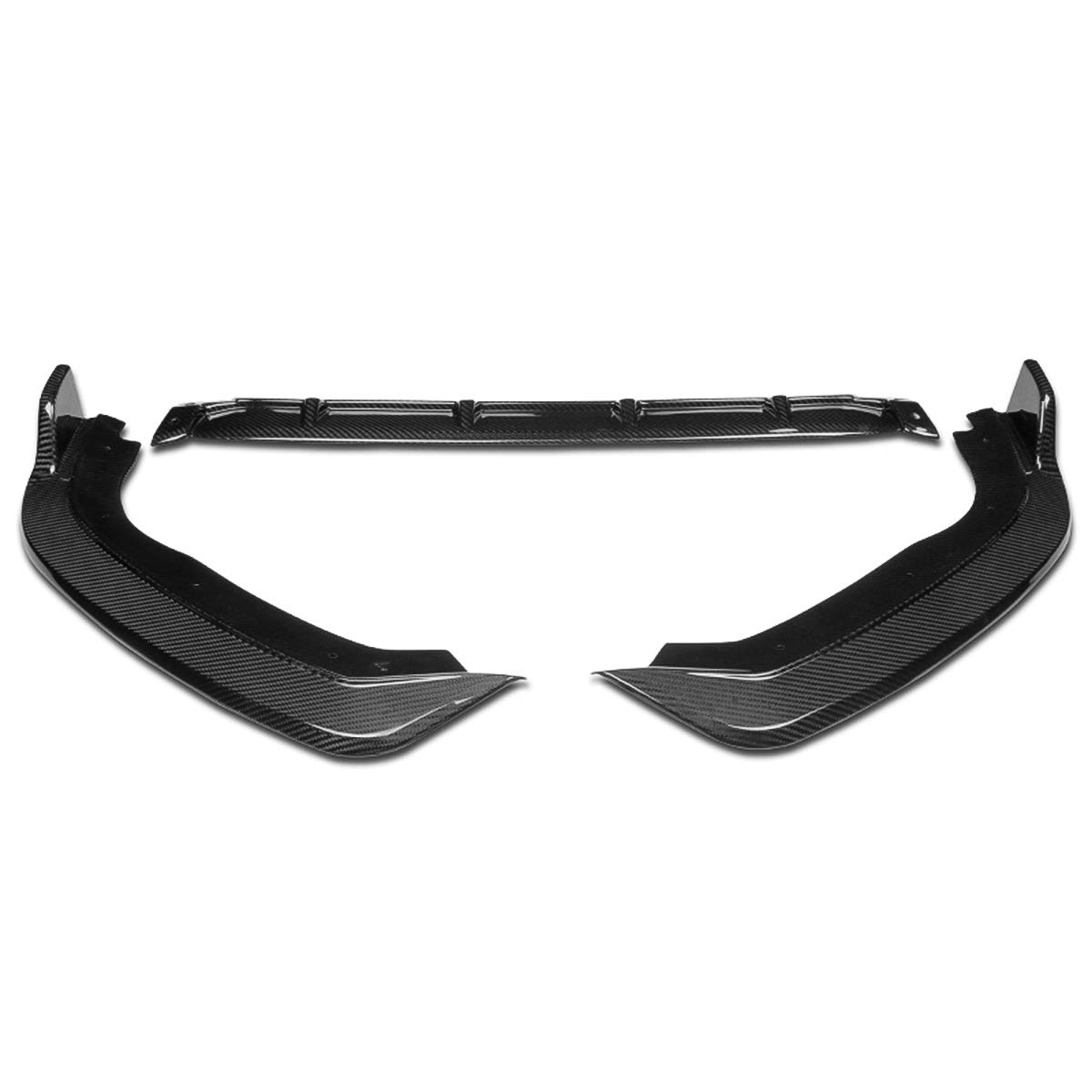 DNA MOTORING Front Bumper Lip with Vertical Stabilizers for 2018-2020 Honda Fit - Resin Carbon Fiber Style (2-PU-685-R-RCF) | Enhance Aerodynamics & Sporty Look for Street Racing & Car Shows
