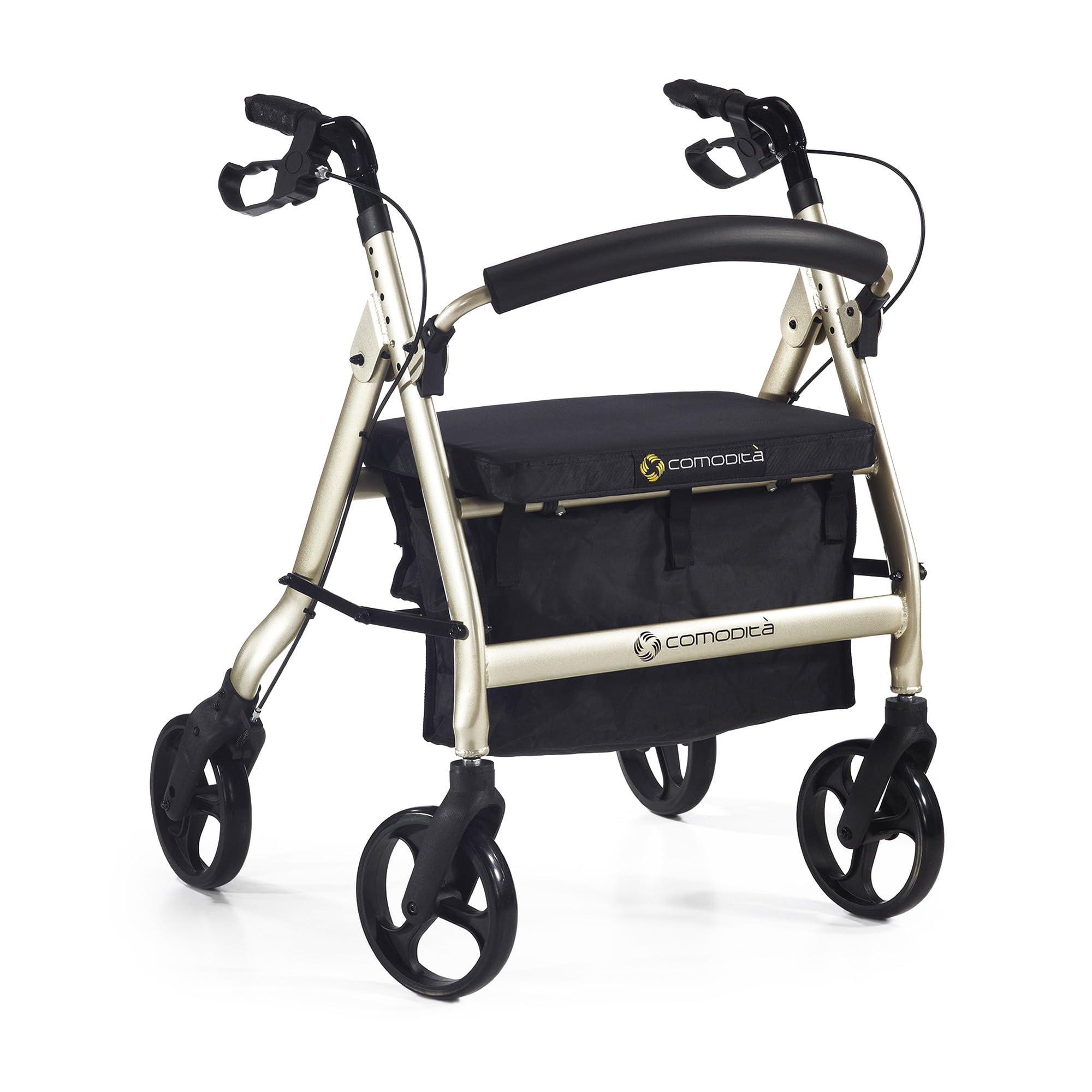 Extra Wide Heavy-Duty Rollator Walker with Seat & Wheels - 19