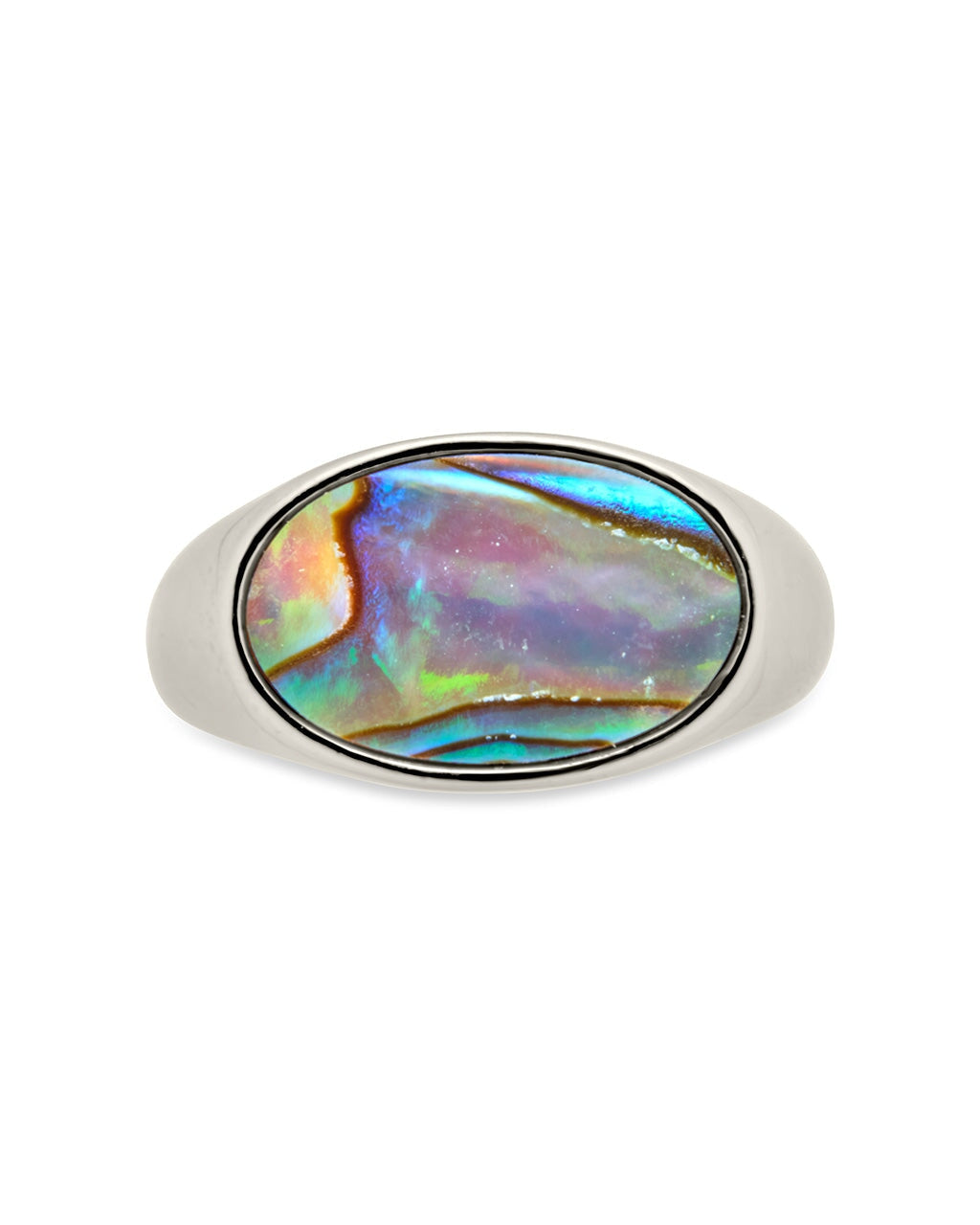 Gail Abalone Open Band Ring - Elegant Shell Jewelry for Women, Unique Handmade Statement Ring - Perfect for Weddings, Parties & Everyday Wear