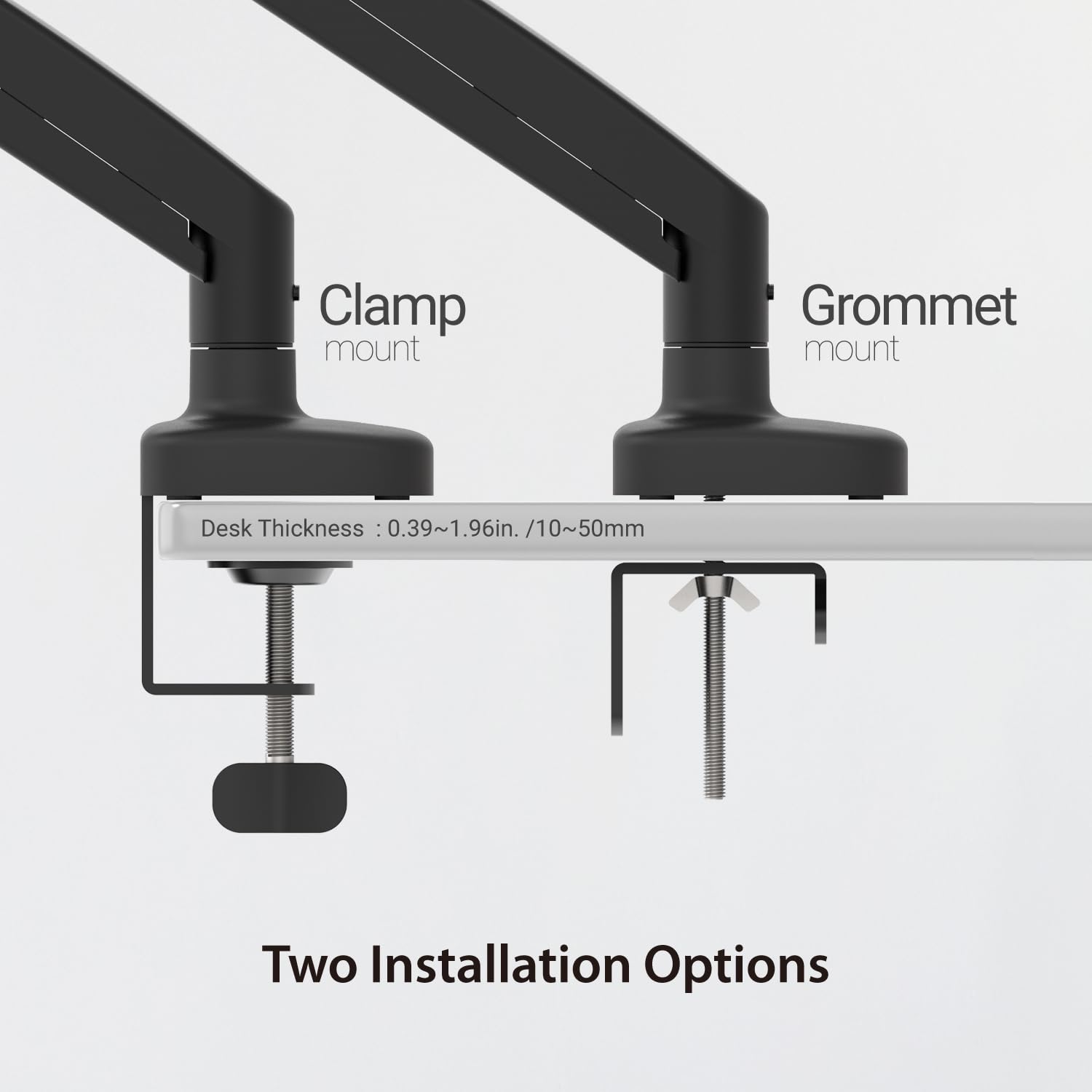 J5Create Ergonomic Dual Monitor Stand - Adjustable 2 Screen Desk Mount for 17-32 Inch Monitors with Cable Management, Clamp & Grommet Base (JTSA102) - Perfect for Home Office, Gaming Setup & Workspace Productivity