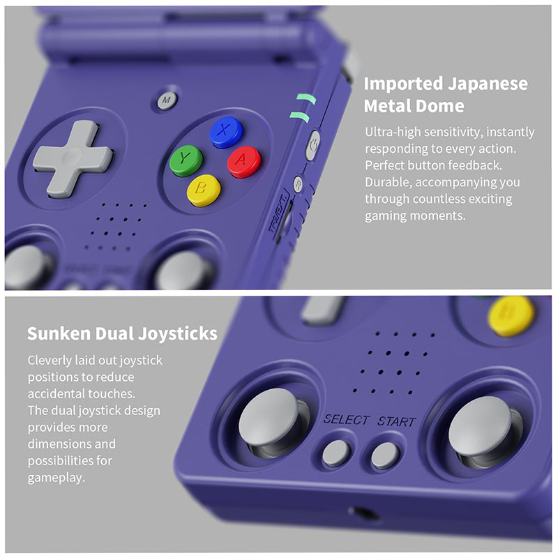 ANBERNIC RG34XXSP Flip Handheld Game Console - 3.4 Inch Screen, Joystick Controls | Portable Retro Gaming Device for Travel & Commuting