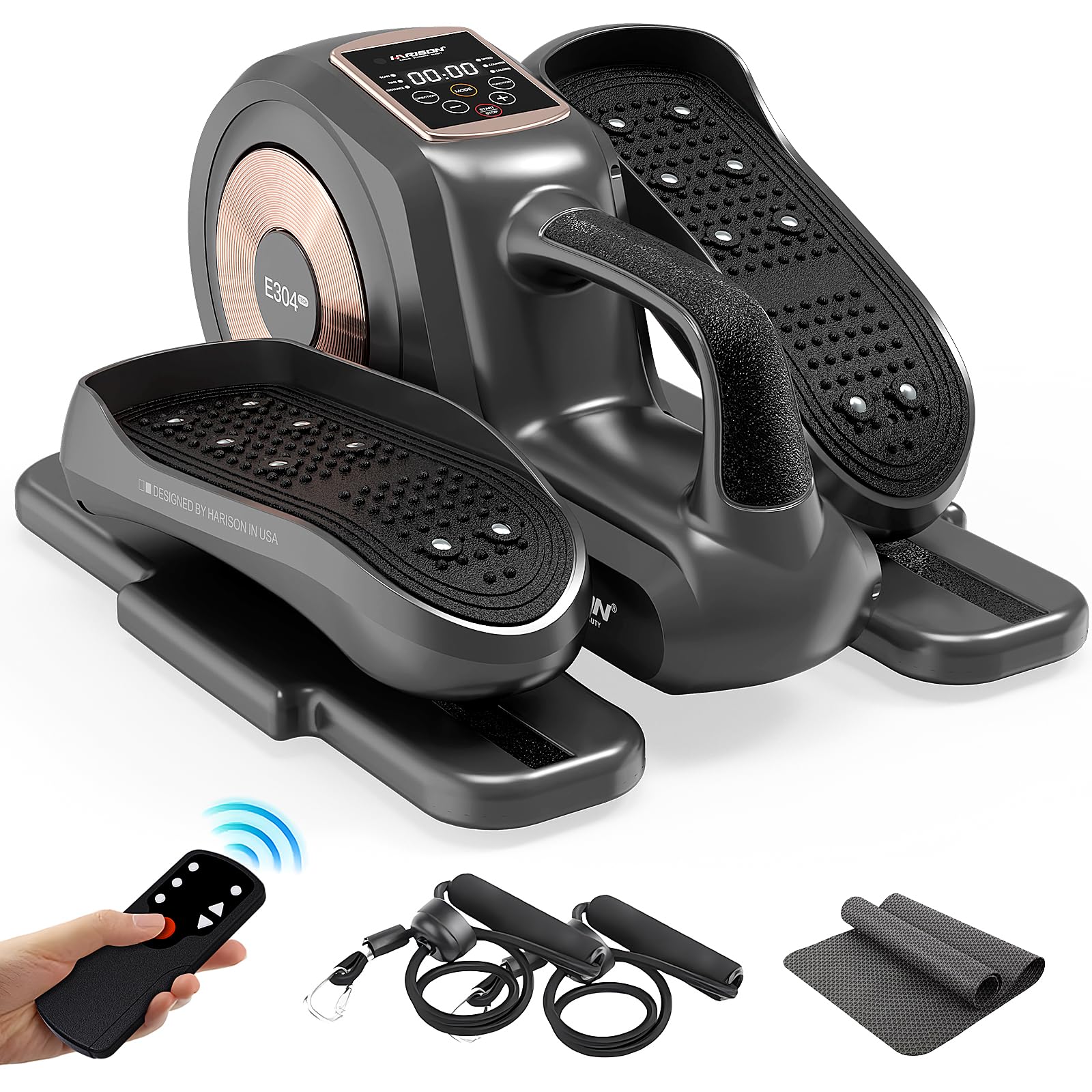 HARISON Under Desk Elliptical Machine - 12-Level Adjustable Resistance, LCD Display, Leg Exerciser for Home & Office Use | Compact Elliptical Trainer for Seniors & Adults | Perfect for Workouts While Sitting at Desk or Watching TV