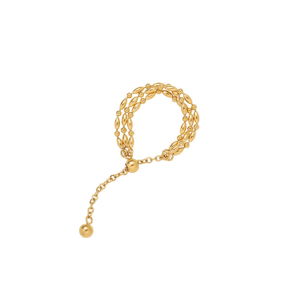 18K Gold Petite Bead Soft Chain Ring Set - Delicate Layered Stackable Rings for Women | Perfect for Everyday Wear, Date Nights & Gift Giving | JZ060