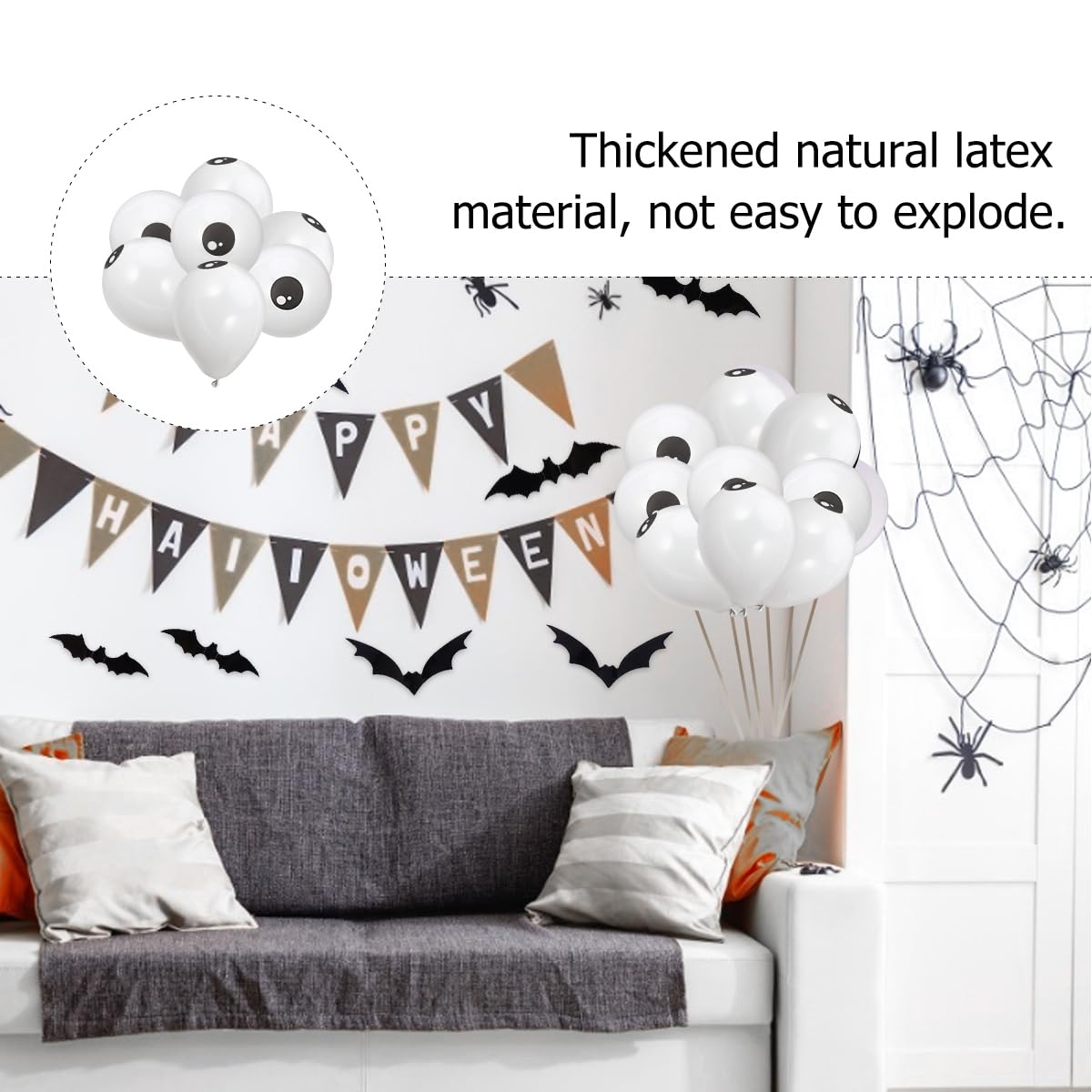 100pcs Halloween Eyeball Balloons - Latex Party Balloons Kit for Halloween Decorations, Spooky Party Supplies, Haunted House Decor - Perfect for Halloween Parties, Trick or Treat Events & Haunted House Themes