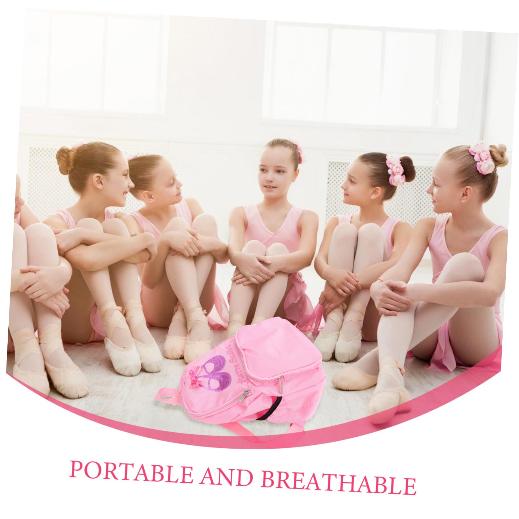 VALICLUD Sparkly Sequin Dance Backpack for Girls - Ballet & Gymnastics Storage Bag with Adjustable Straps | Perfect for Dance Classes, Recitals & Gym Practice (Pink/Black)
