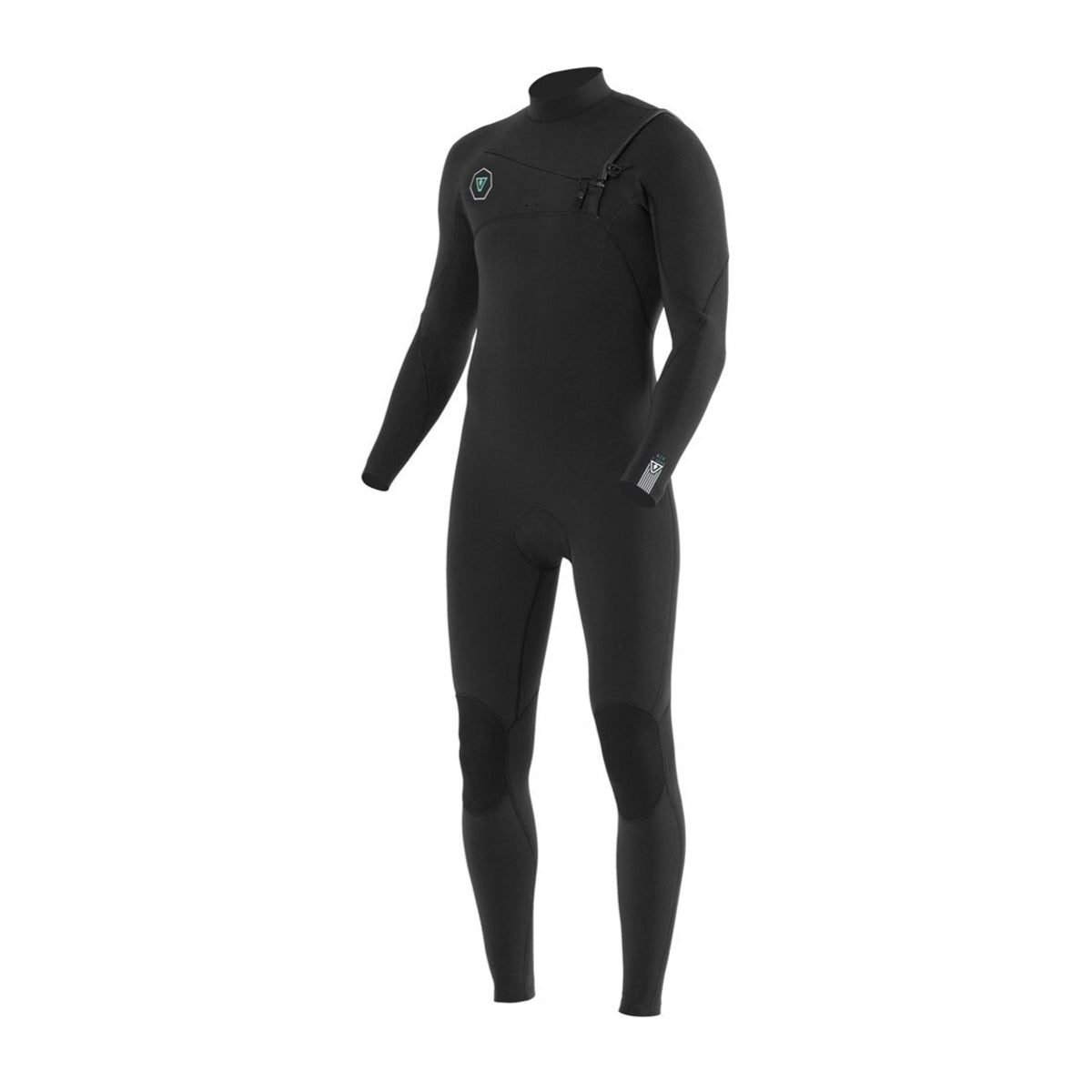 Vissla 7 Seas Men's 4/3mm Full Chest Zip Wetsuit - Black for Surfing, Diving & Water Sports