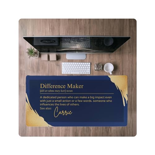 Personalized Difference Maker XL Desk Mat - Inspirational Thank You Gift for Women, Boss, Coworker, Manager, Teacher, Nurse & Assistant - Office Motivational Gift for Boss Lady - Perfect for Home Office, Work Desk & Professional Workspaces