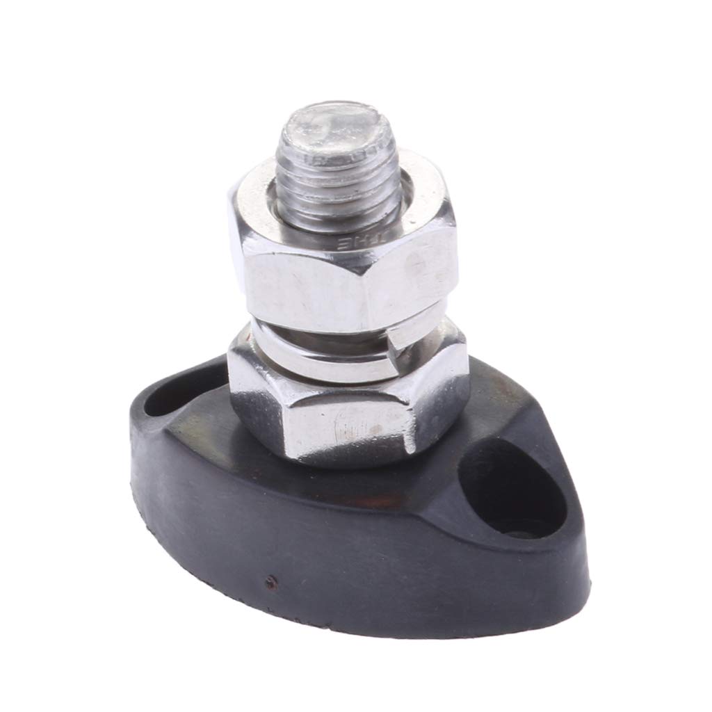 SM SunniMix 3/8 Inch Marine Grade Stainless Steel Insulated Terminal Block - Single Stud Power Junction Post for Boats, Yachts, RVs & Automotive Electrical Systems | Corrosion Resistant & Durable