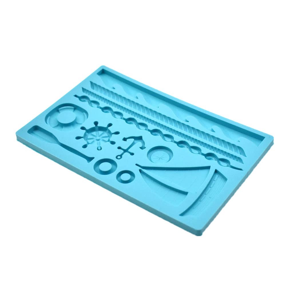 Sailing Ship Silicone Mold - Boat & Sea Waves Fondant Mold for Cake Decorating, Gum Paste Molds - Perfect for Nautical Themed Cakes, Cupcakes & DIY Baking Projects