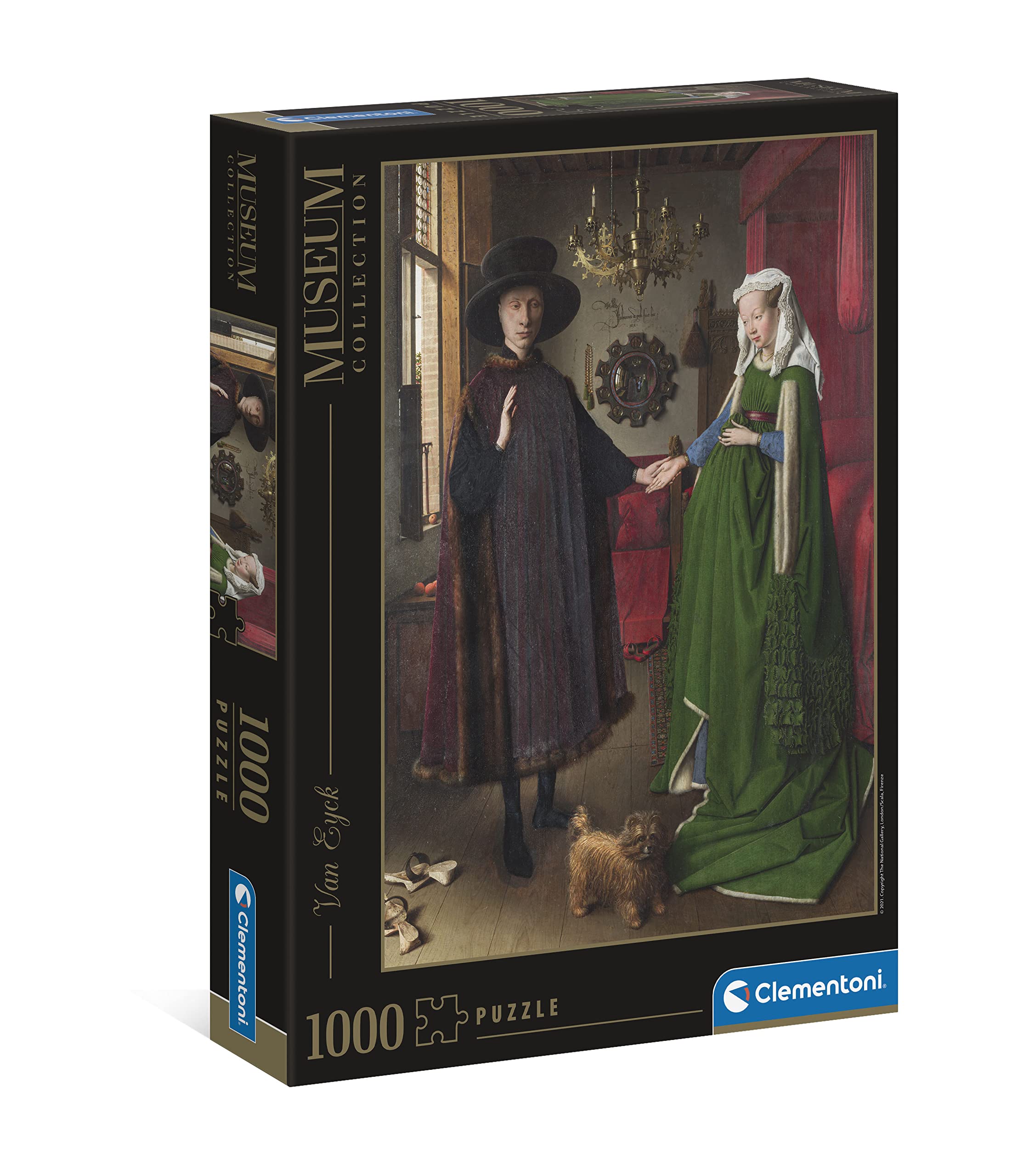 1000-Piece Clementoni Museum Collection Puzzle - Arnolfini and Wife - Adult Art Jigsaw Puzzle, Made in Italy | Perfect for Home Decor, Relaxation & Family Game Night
