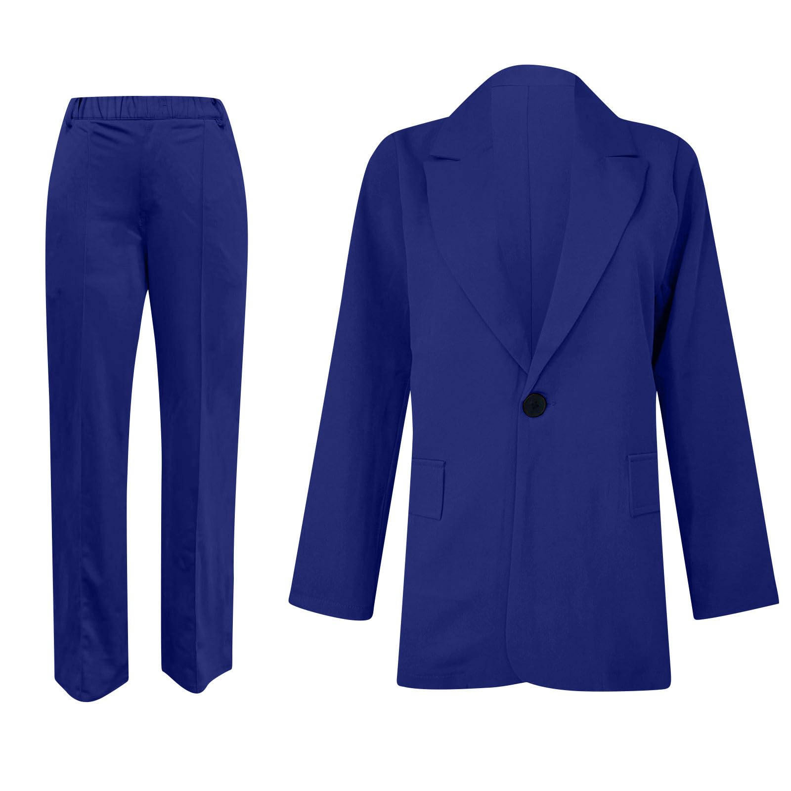 Stylish Women's 2-Piece Blazer Suit Set - Trendy Business Casual Outfit with Jacket & Pants for Office, Lounge & Fall Fashion | Professional Workwear & Chic Evening Looks