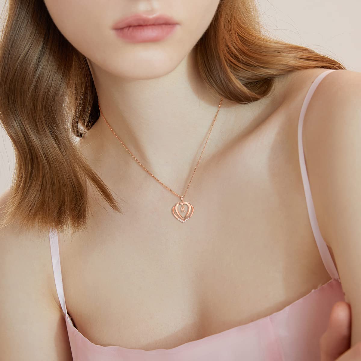 925 Sterling Silver Heart Initial Letter Pendant Necklace with Moissanite - Personalized Jewelry Gift for Women, Wife, Girlfriend, Mom - Birthday, Anniversary, Mother's Day, Christmas Present - Perfect for Date Nights, Weddings & Special Occasions