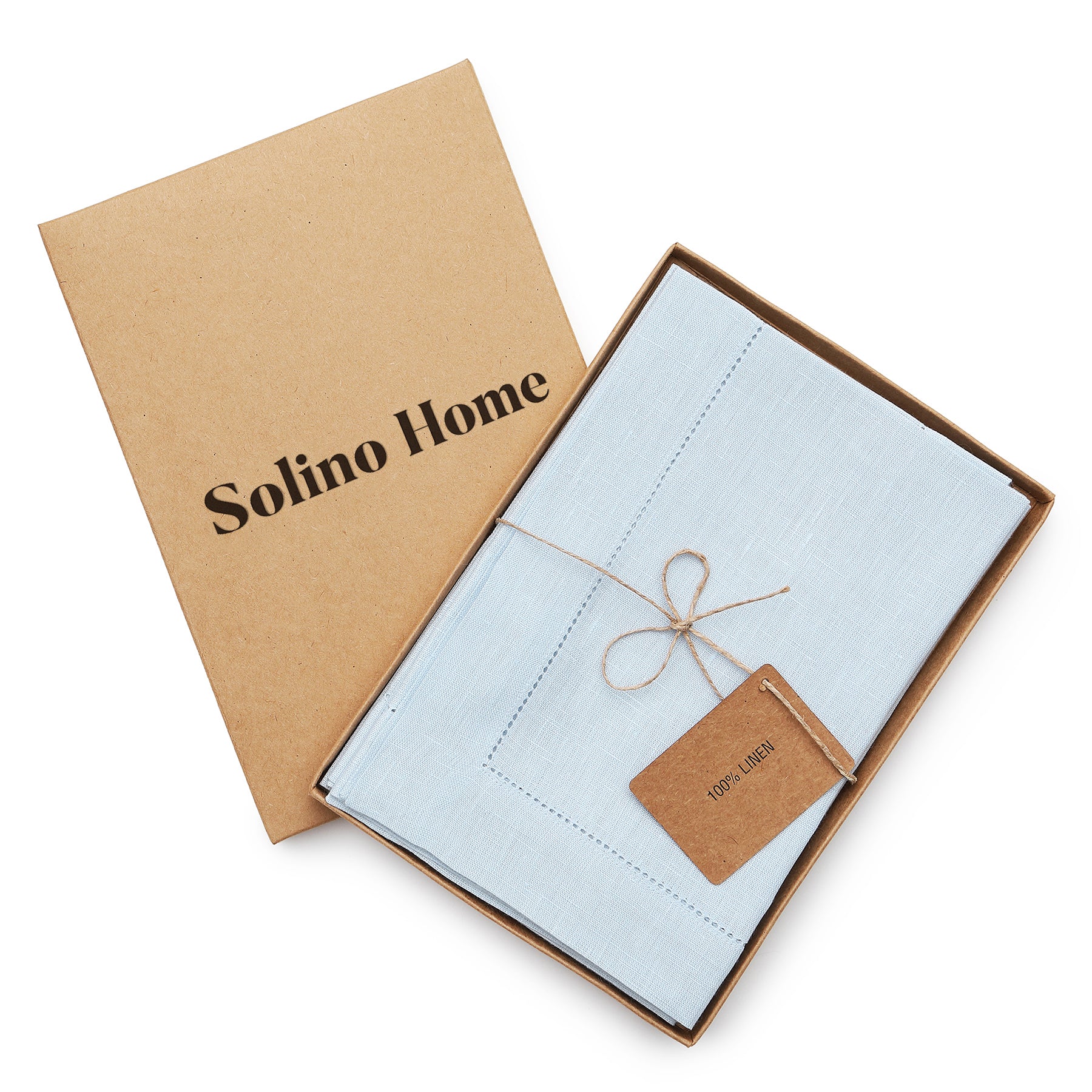 Premium Classic Hemstitch Napkins - 100% Cotton Linen Dinner Napkins for Formal Dining, Weddings & Special Occasions