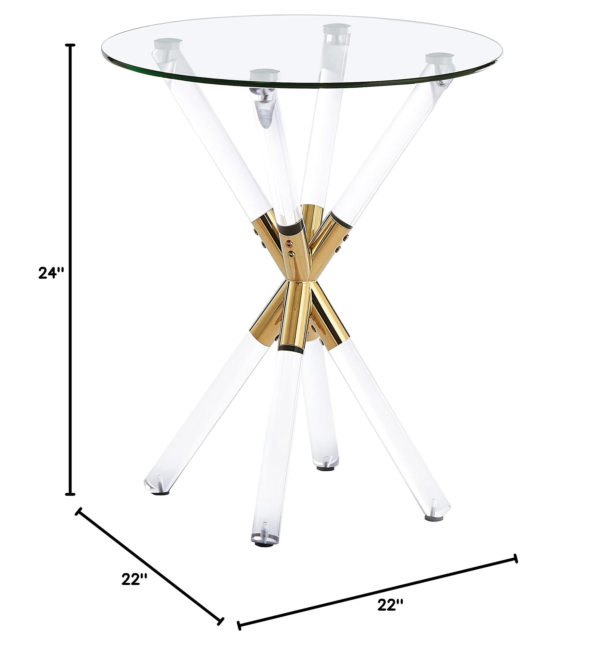 Best Master Furniture Dalton Glass End Table - Modern Accent Table for Living Room, Bedroom & Office - Stylish & Durable Side Table for Home Decor