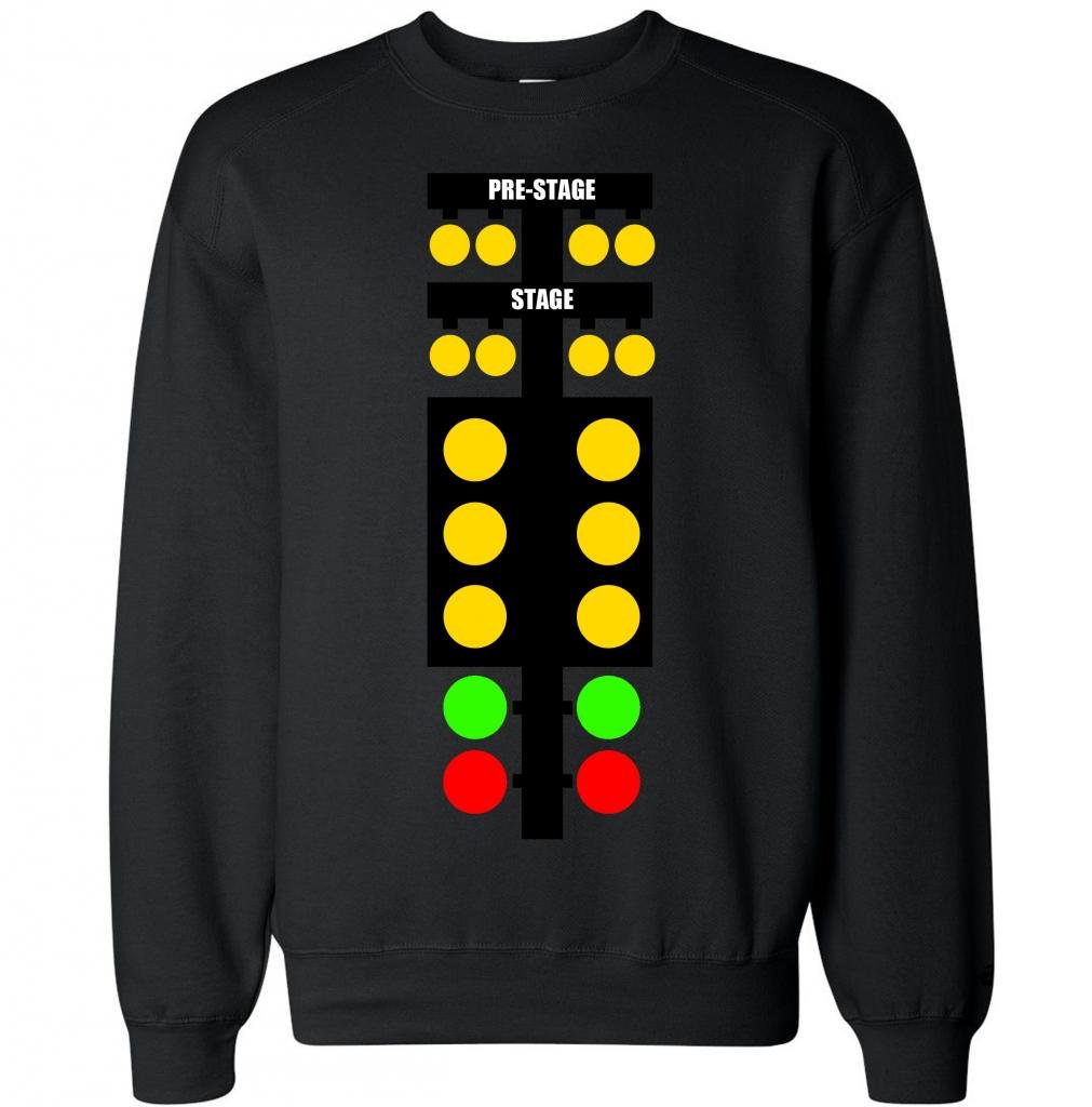 FTD Apparel Men's Drag Racing Graphic Crew Neck Sweater - Comfortable Cotton Pullover for Racing Fans, Casual Wear & Outdoor Activities