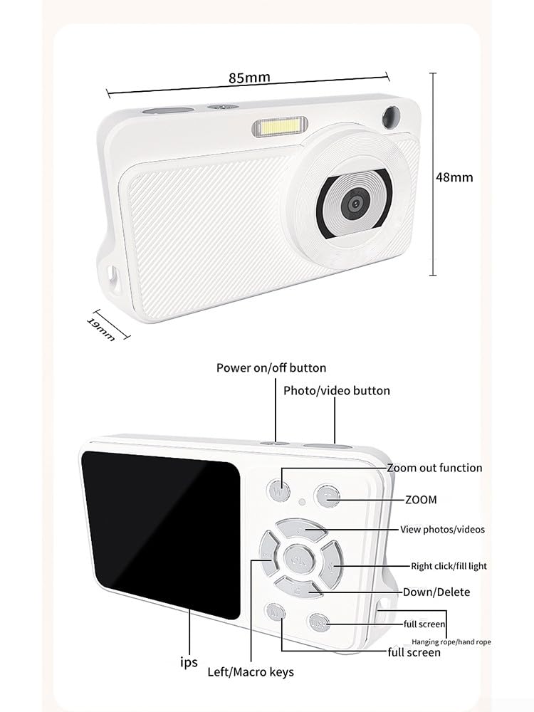 EpheyFIF Small Digital Camera with AutoFocus - 4K Vlogging Camera for YouTube, Dual Lens HD 1080P Compact Camera for Beginners, Perfect for Travel, Blogging & Everyday Photography (White)
