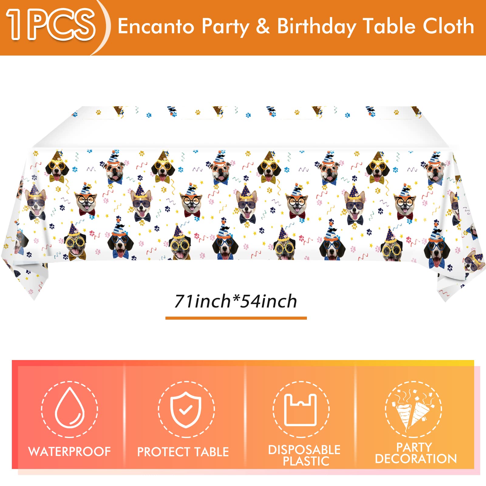 41-Piece Dog Birthday Party Supplies Set - 20 Plates, 20 Napkins & 1 Tablecloth for Puppy Themed Decorations | Perfect for Kids Birthday Parties, Pet Celebrations & Dog-Themed Events