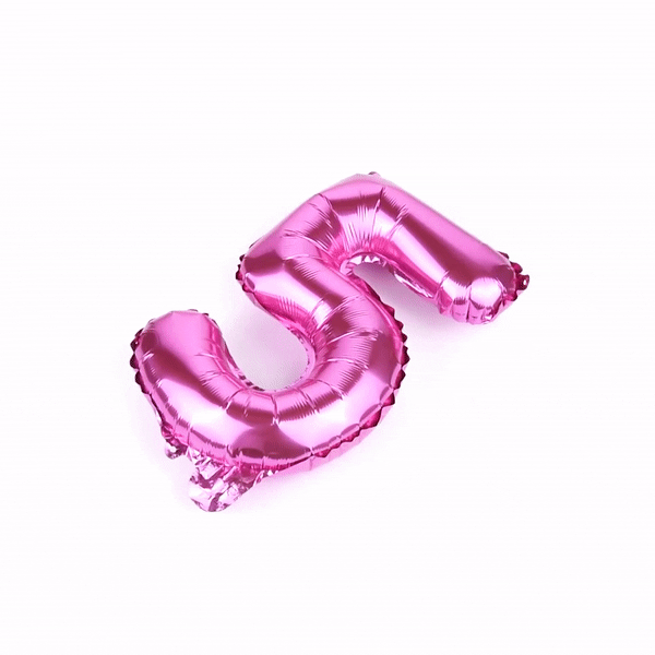 Balloonify Pink Mylar Number 5 Balloon - 16 Inch - 1 Count Box - Perfect for Birthday Parties, Anniversaries & Baby Showers