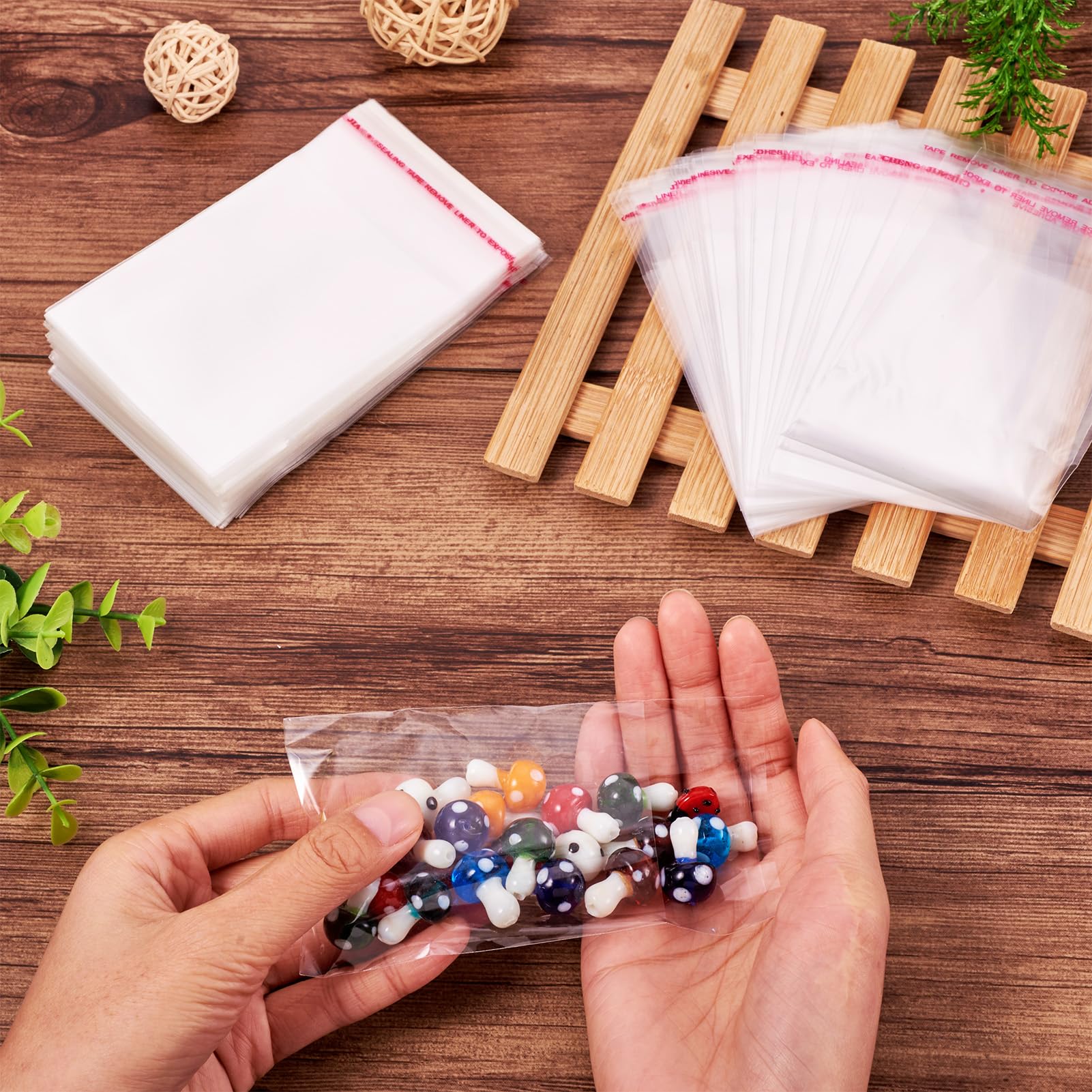 1000pcs 3.74x2.76inch Clear Resealable Plastic Bags - OPP Cellophane Self-Adhesive Poly Bags for Bakery, Candy, Soap, Cookies, Chocolate Packaging (95x70mm) | Perfect for Food Storage, Gift Wrapping & Small Item Organization