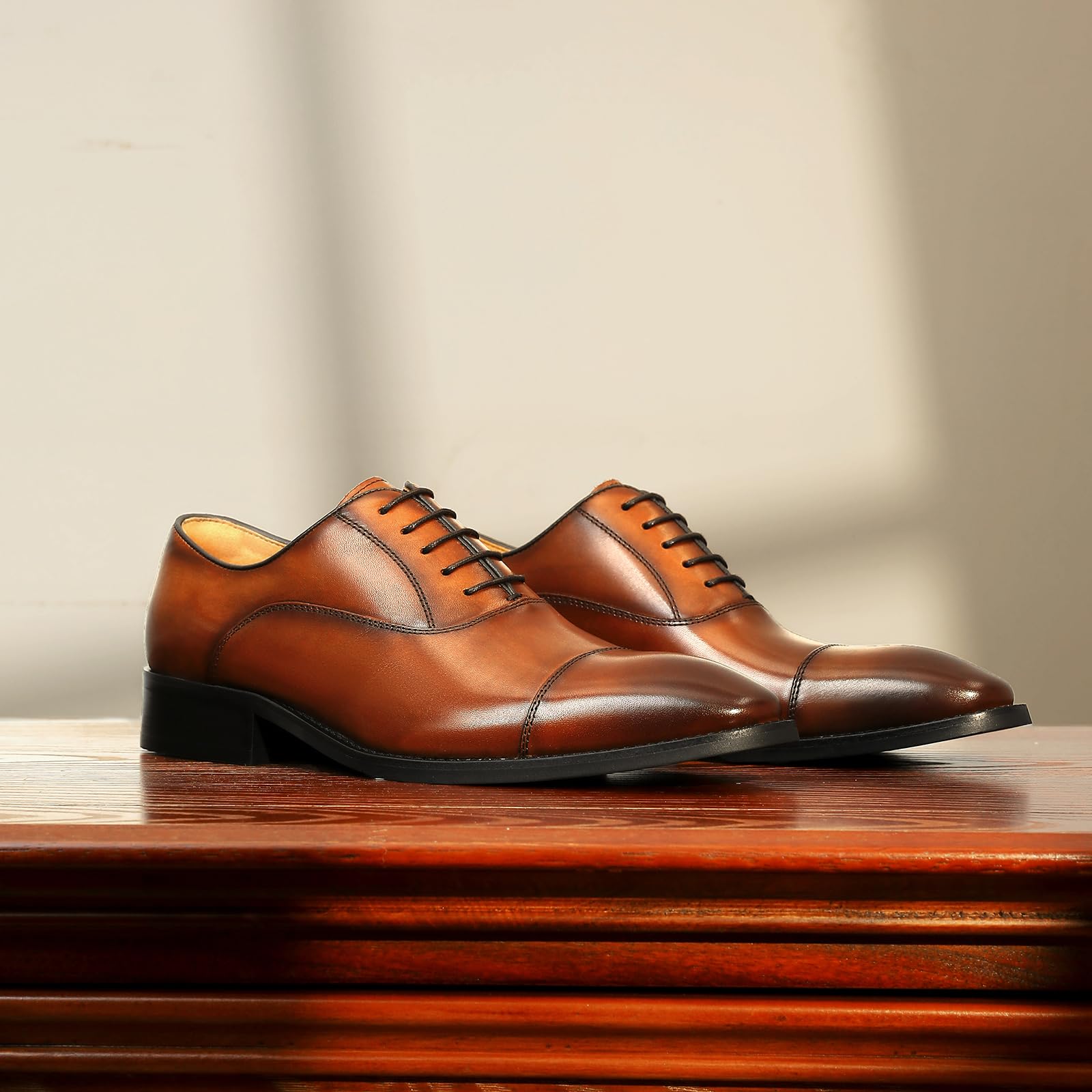 Men's Oxford Dress Shoes - Classic Lace Up Formal Leather Shoes for Business & Wedding | Comfortable & Stylish Men's Office & Dress Shoes