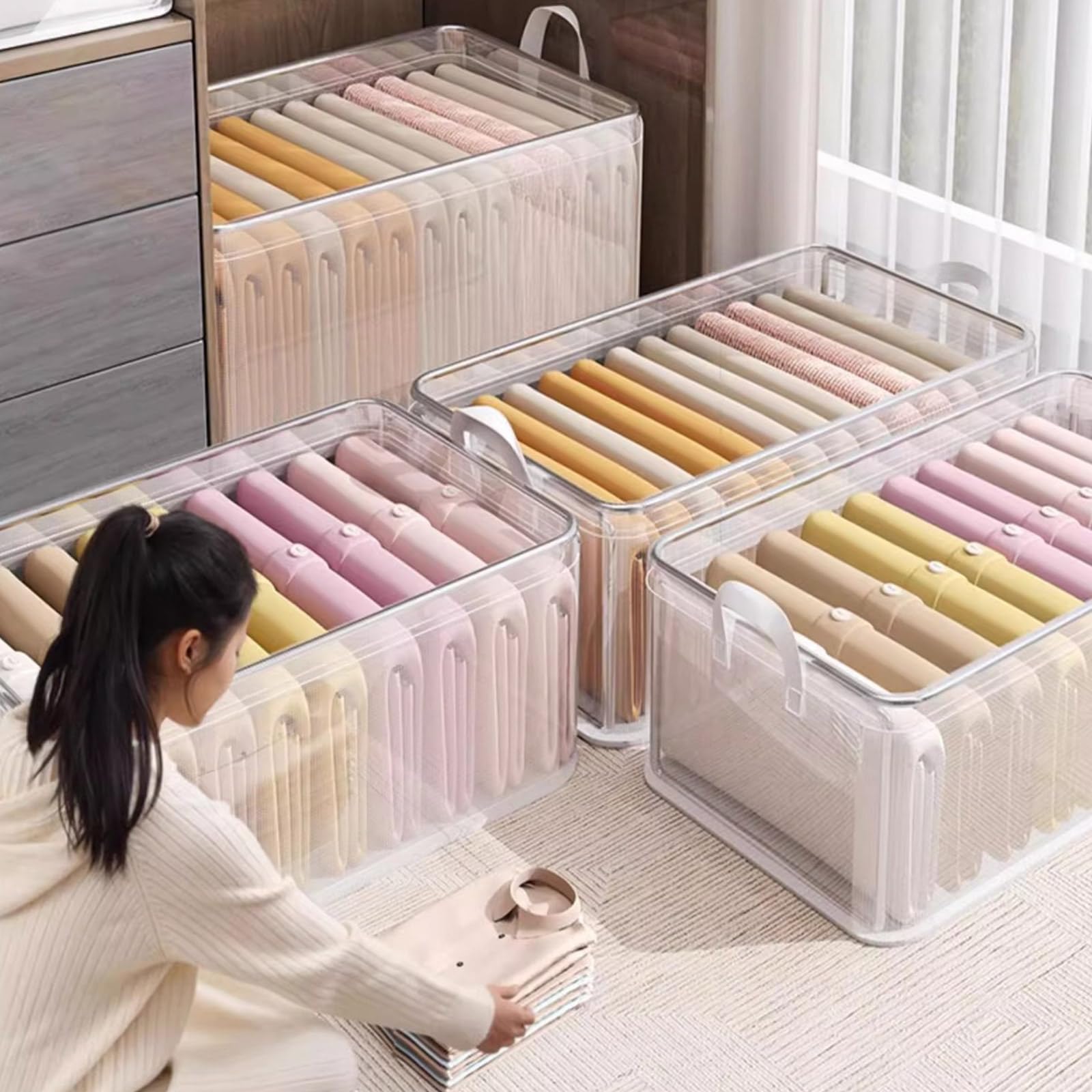 Durable PVC Storage Box with Clear Design for Easy Item Identification - Home, Office & Closet Organization Solution for Toys, Crafts & Supplies
