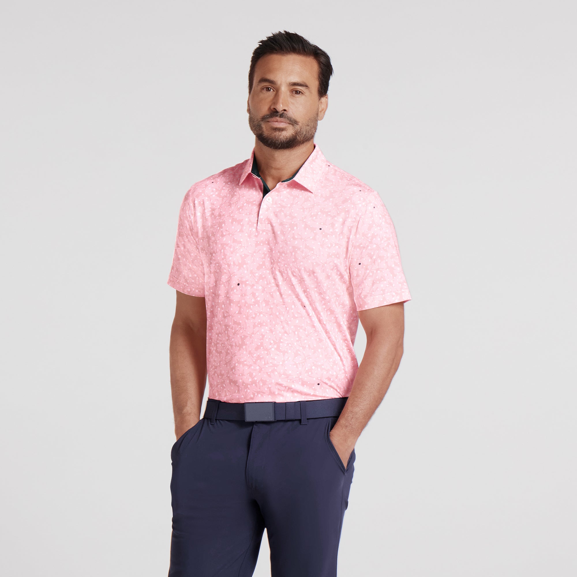 MATTR Bloom Field Golf Polo Shirt for Men - Breathable, Moisture-Wicking Performance Golf Shirt - Perfect for Golf Course, Clubhouse & Casual Wear
