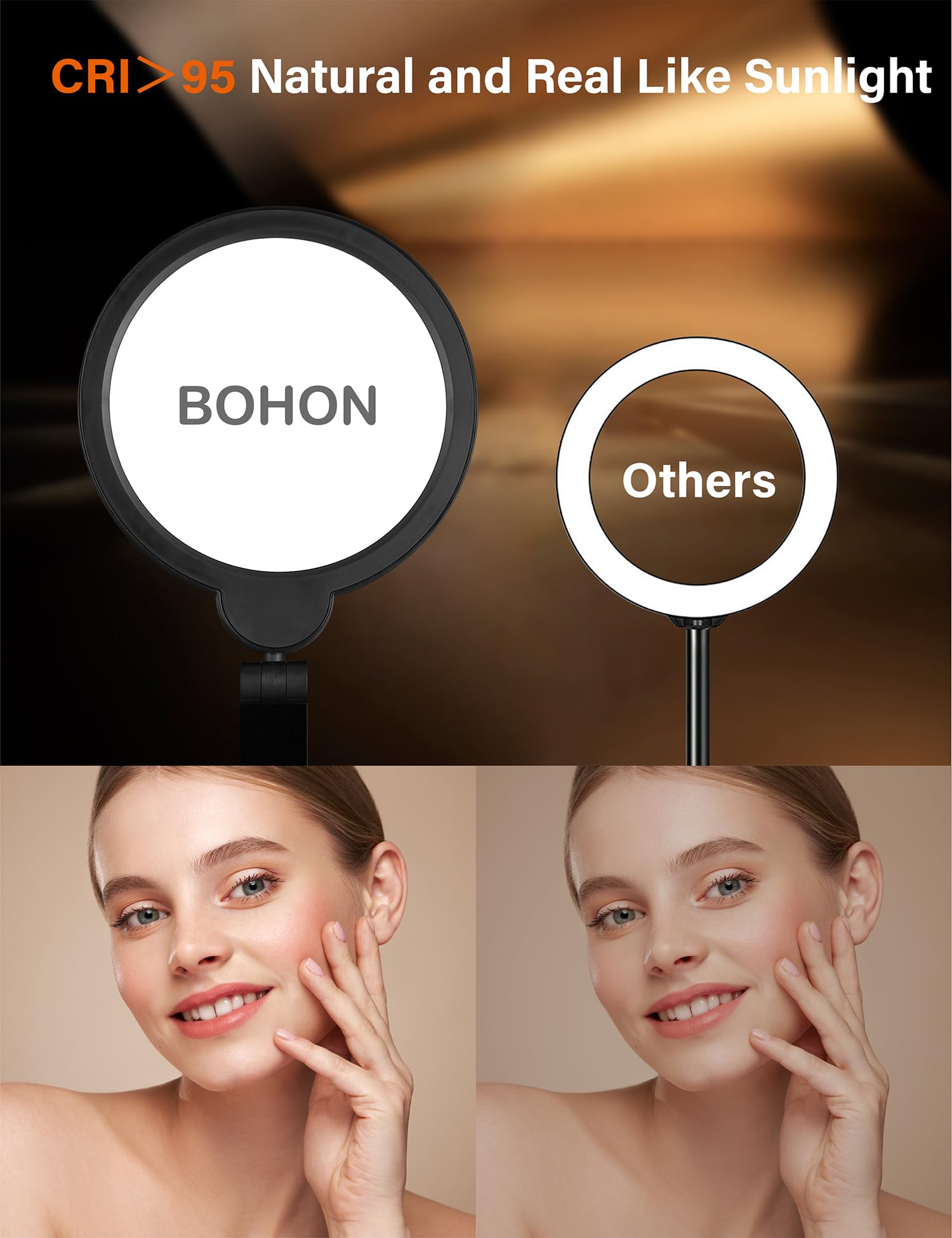 BOHON 15W LED Desk Lamp with 5 Color Modes & 10 Brightness Levels - Adjustable Swing Arm Clamp Light for Home Office, Video Conferencing, Reading, Zoom Meetings, Streaming & Gaming - Perfect Workspace Lighting Solution