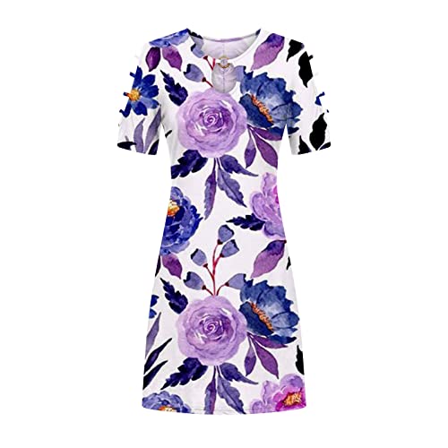 Women's Floral Halter Neck Summer Dress - Two Piece Sleeveless for Beach & Party
