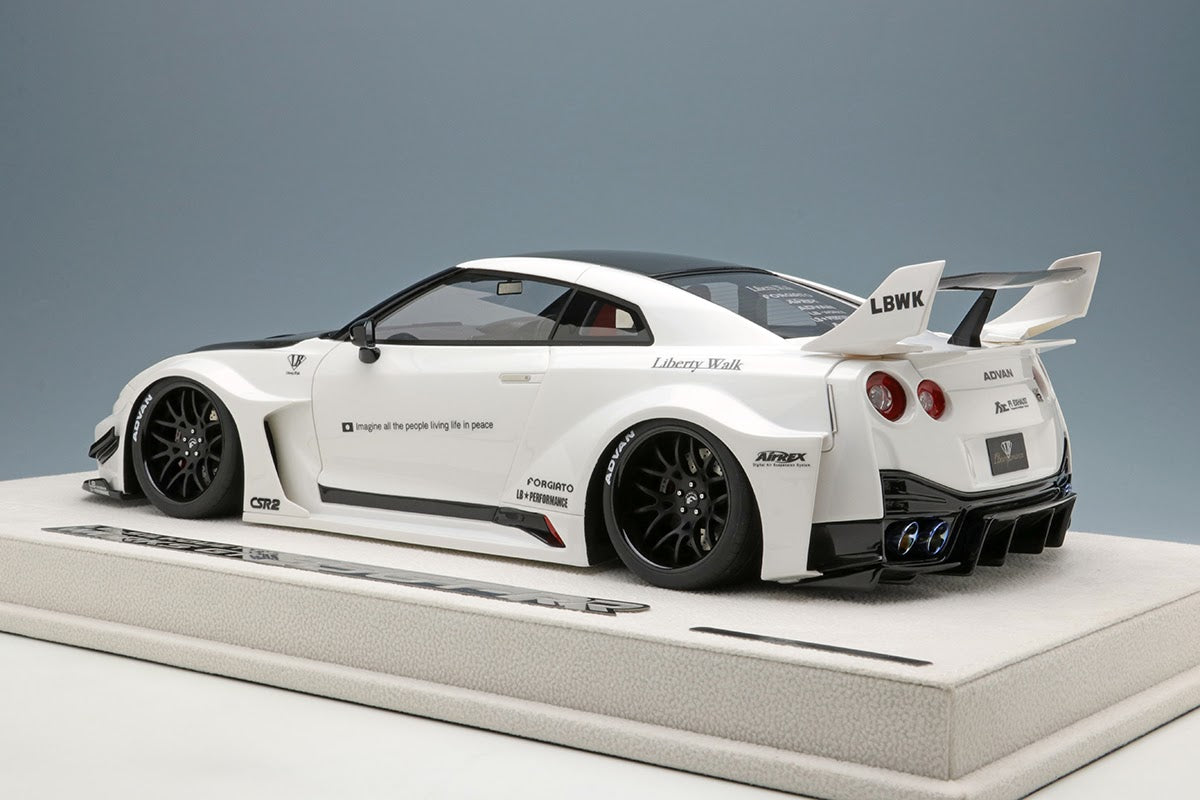 Nissan Skyline GT-R Liberty Walk Silhouette Works GT35GT-RR Pearl White Model Car - Perfect for Car Enthusiasts, Collectors & Display Showcase