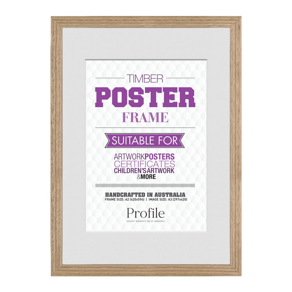 Classic Victorian Ash A2 Picture Frame for A3 Photos - Perfect for Home Decor, Art Displays & Gift Giving