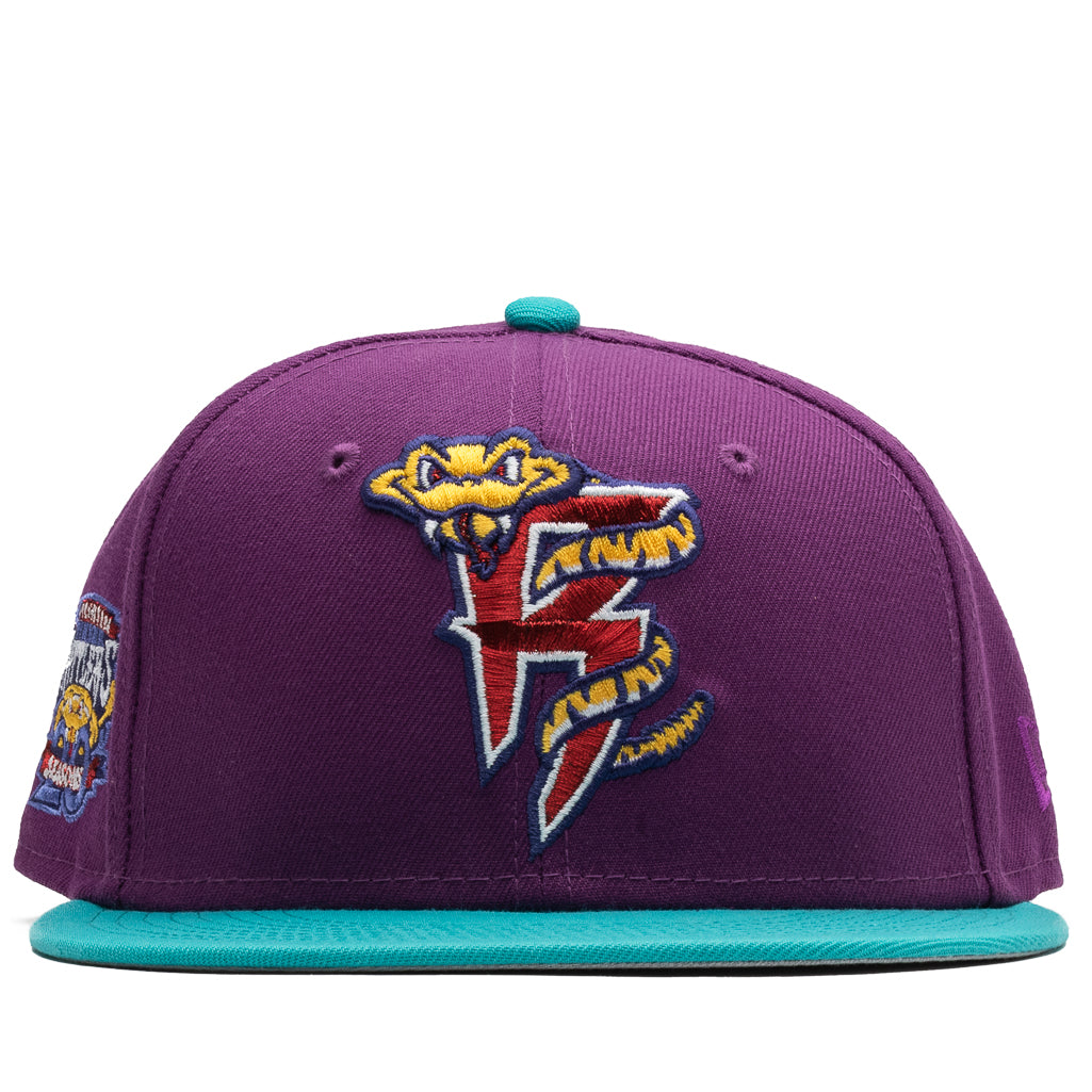 New Era x Politics Wisconsin Timber Rattlers 59FIFTY Fitted Baseball Cap - Magenta/Glacier Color - Perfect for Baseball Games & Streetwear Fashion