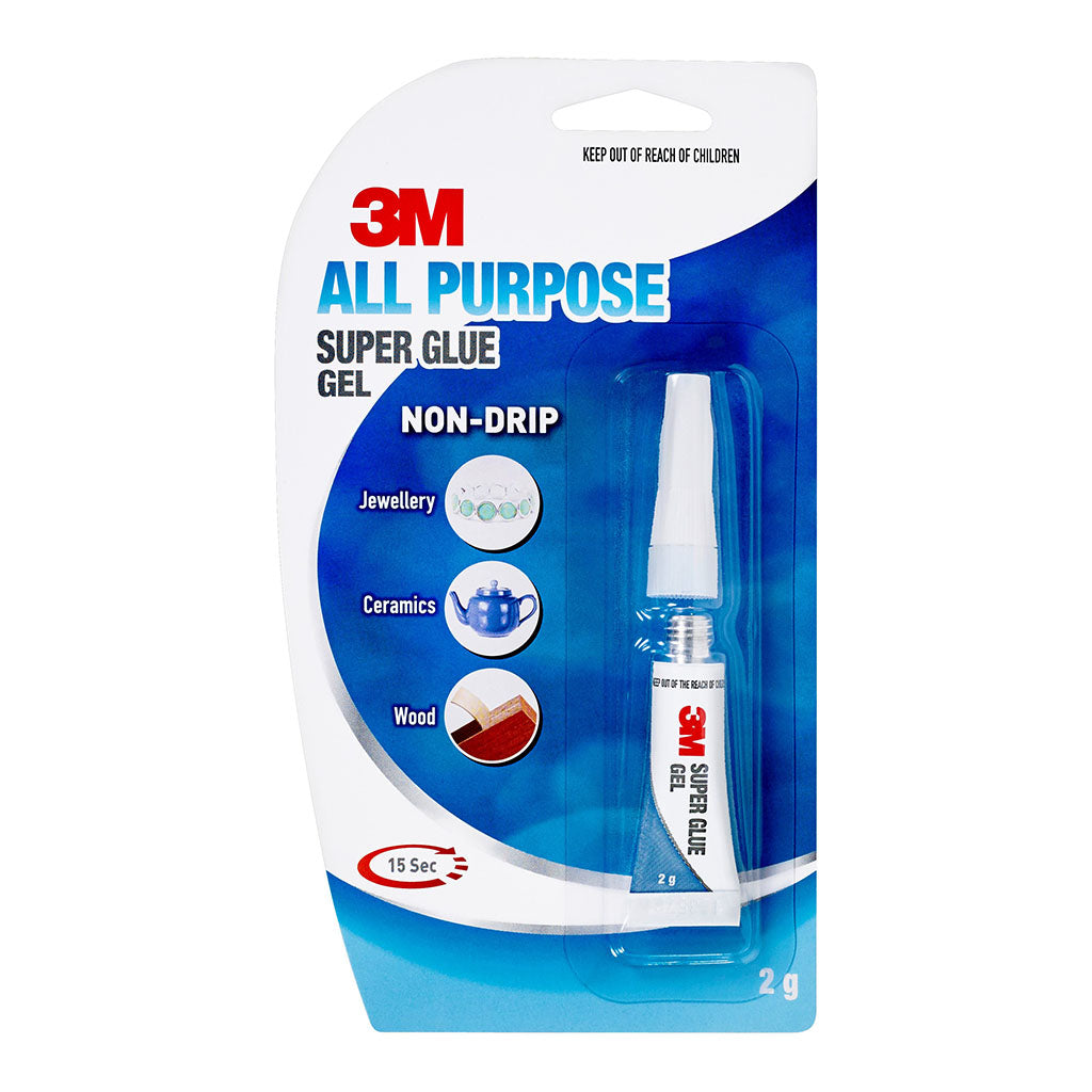 3M Multi Purpose Super Glue Gel - 2g (18007) - Strong Bonding Adhesive for Home Repairs, Crafts, DIY Projects, and Quick Fixes