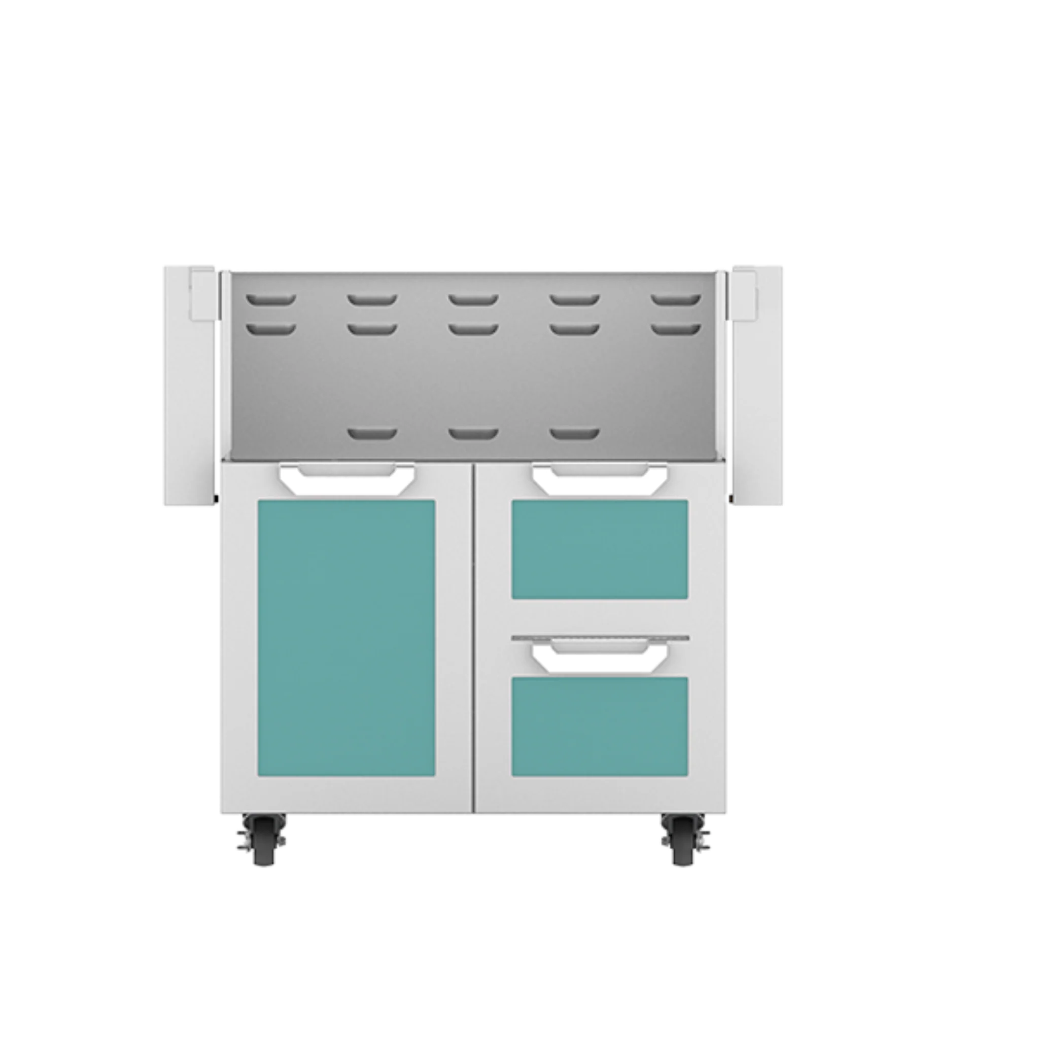 Hestan GCR30 Outdoor Tower Cart with Door & Double Drawers - Stainless Steel Commercial Kitchen Cart for Restaurants, Catering & Outdoor Cooking - Perfect for BBQ, Patio & Backyard Use