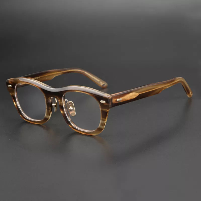 Stylish Unisex Black Acetate Square Eyeglasses Frame 9558 - Perfect for Work, Reading & Fashion Accessories