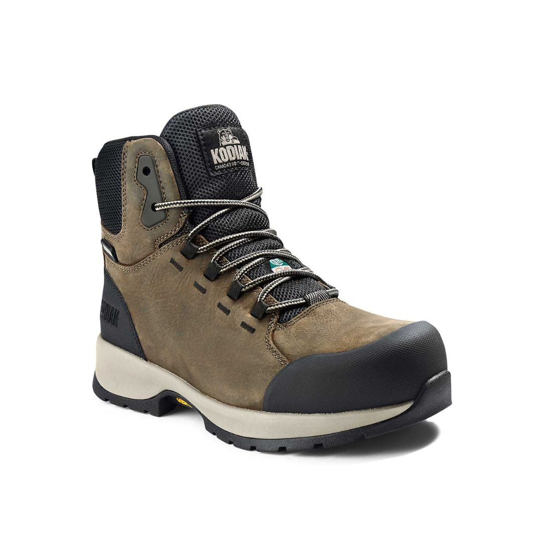 Kodiak Quest Bound Mid Women's Size 6 Waterproof Composite Toe Work Boots 837AFS - Brown | Slip Resistant Safety Shoes for Construction, Hiking & Outdoor Work