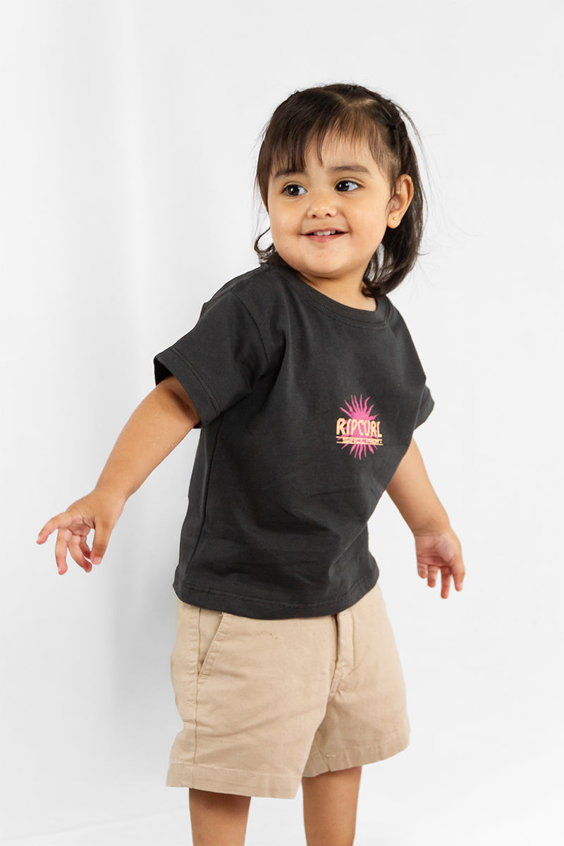 Rip Curl Baby Tee MC Crop Top for Girls - Soft Cotton Short Sleeve Shirt - Perfect for Beach, Pool & Summer Outfits