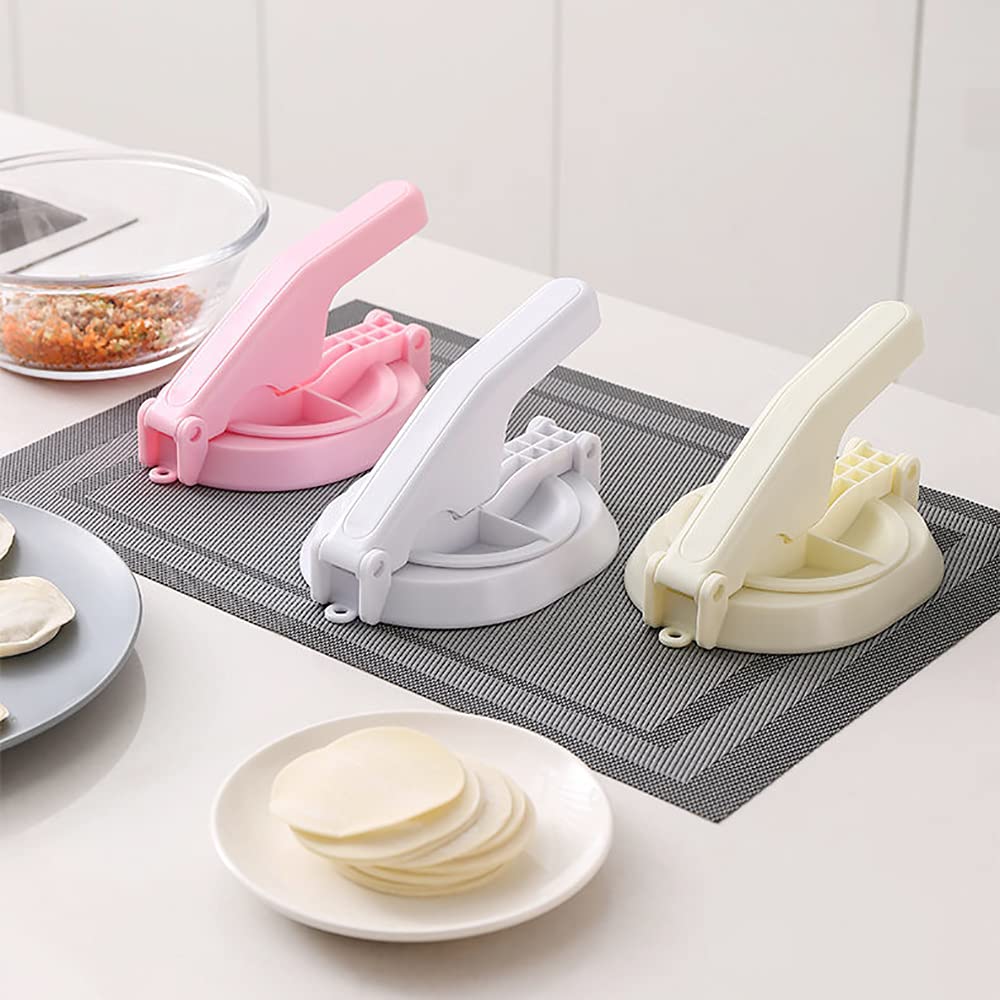 Dumpling Skin Mold Press - Manual Dumpling Maker for Ravioli, Mini Pies & More | Easy-to-Use Kitchen Tool for Homemade Dumplings (White) | Perfect for Family Cooking & Asian Cuisine