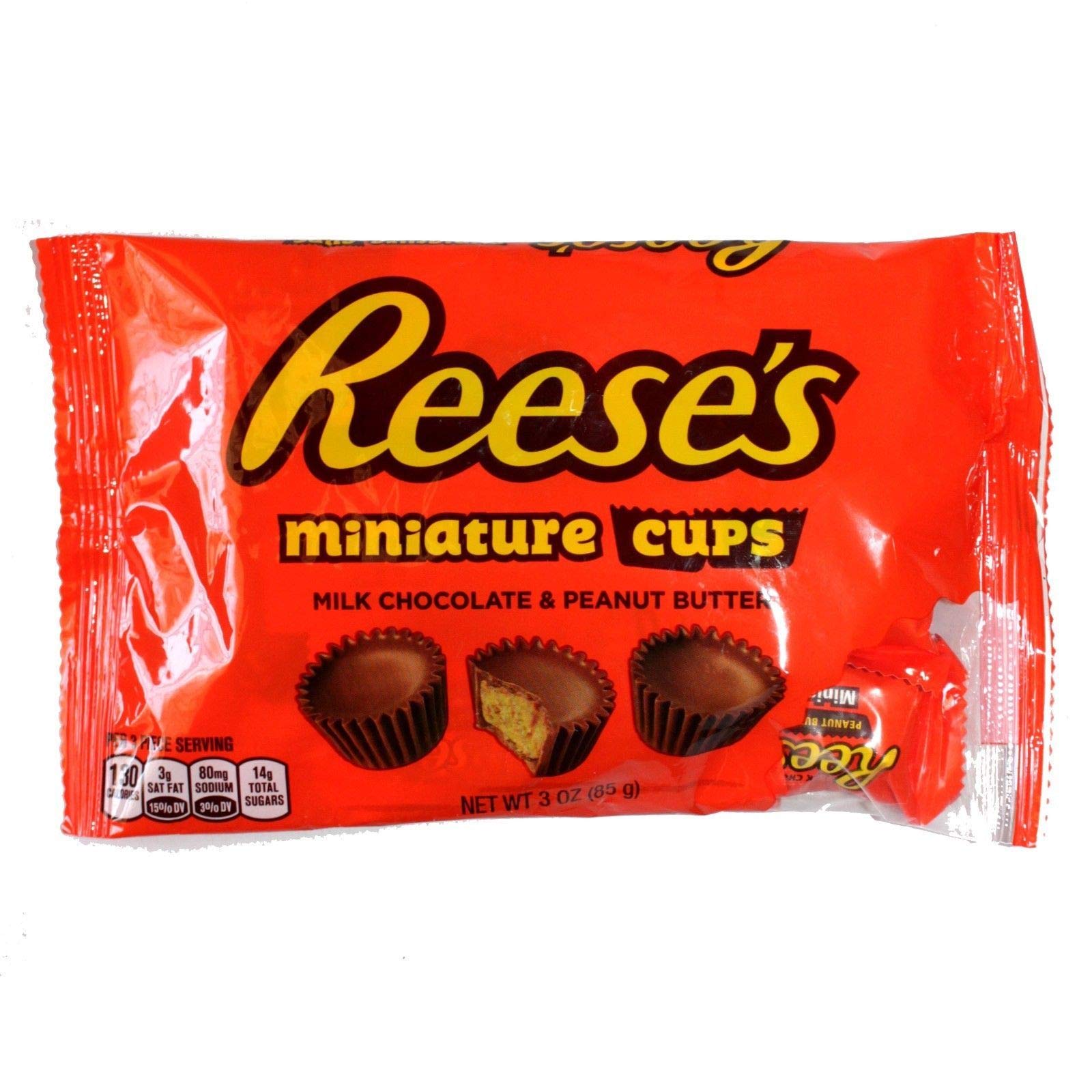 Reese's Miniature Milk Chocolate & Peanut Butter Cups - Individually Wrapped Halloween Candy (3 oz) - Perfect for Trick-or-Treating, Party Favors & Office Snacks
