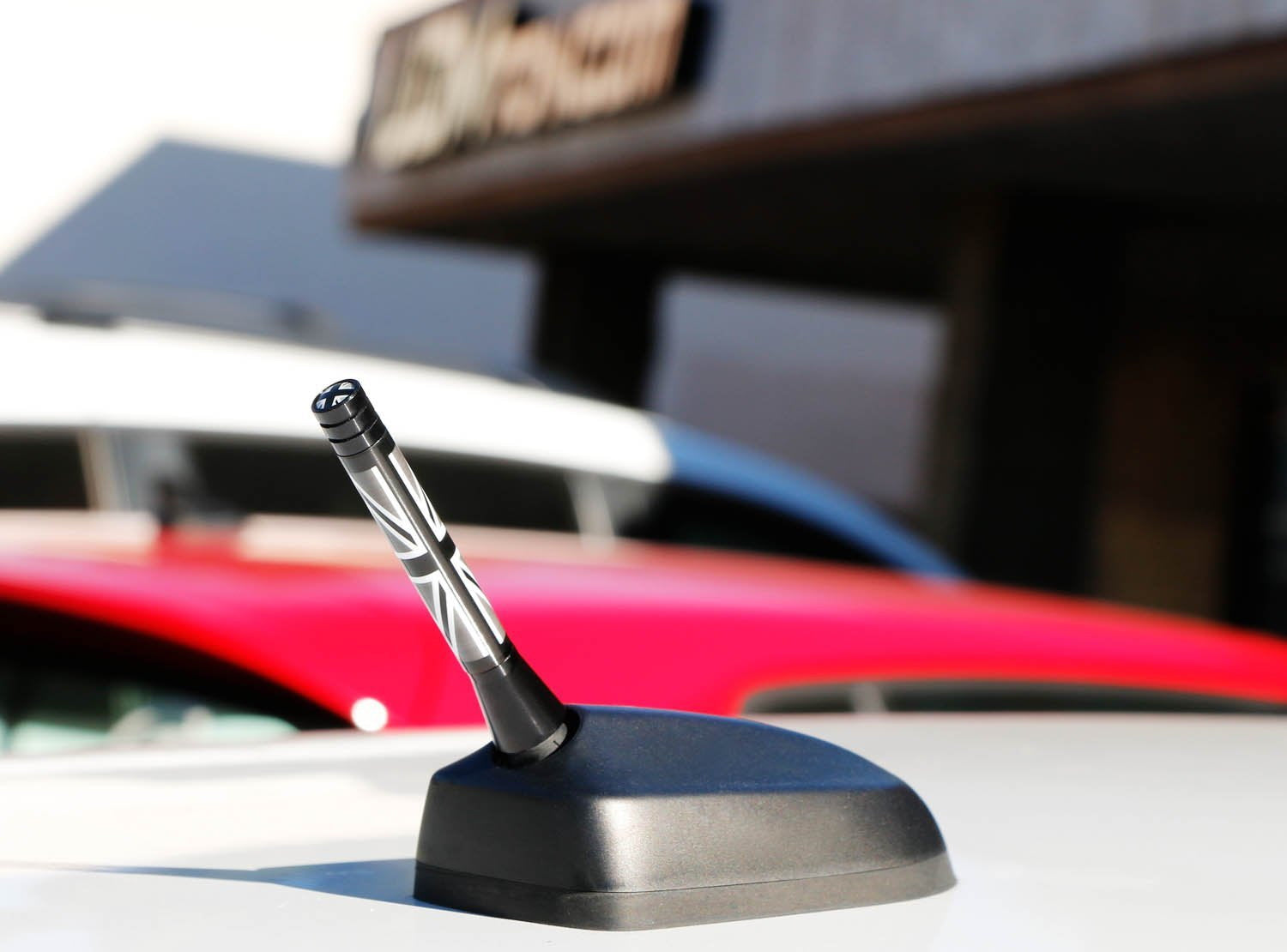 3 Pack Black & White Union Jack Flag Short Antenna for MINI Cooper All Models - Stylish Car Accessory for MINI Enthusiasts & British Car Lovers